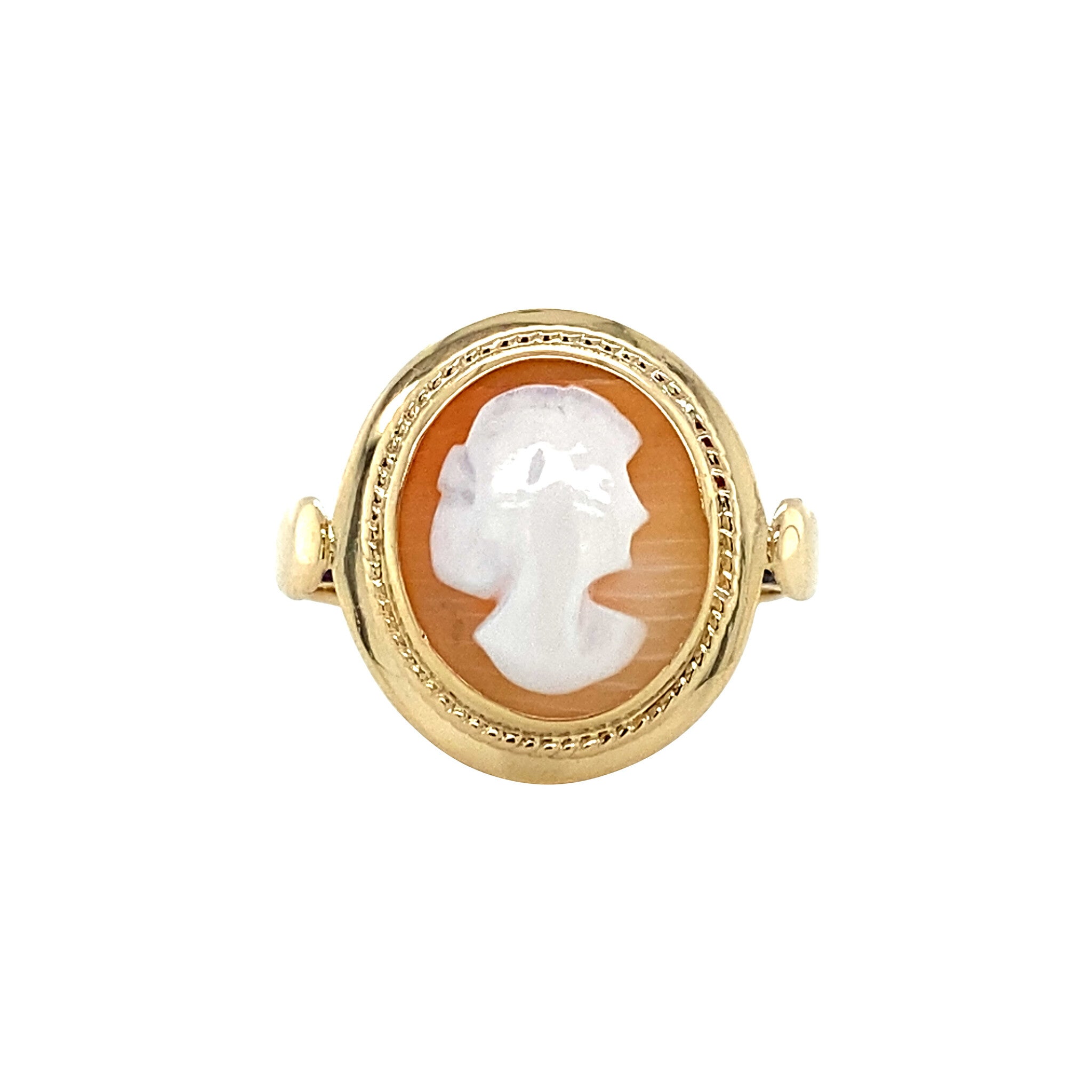 14 kt gold ring with cameo