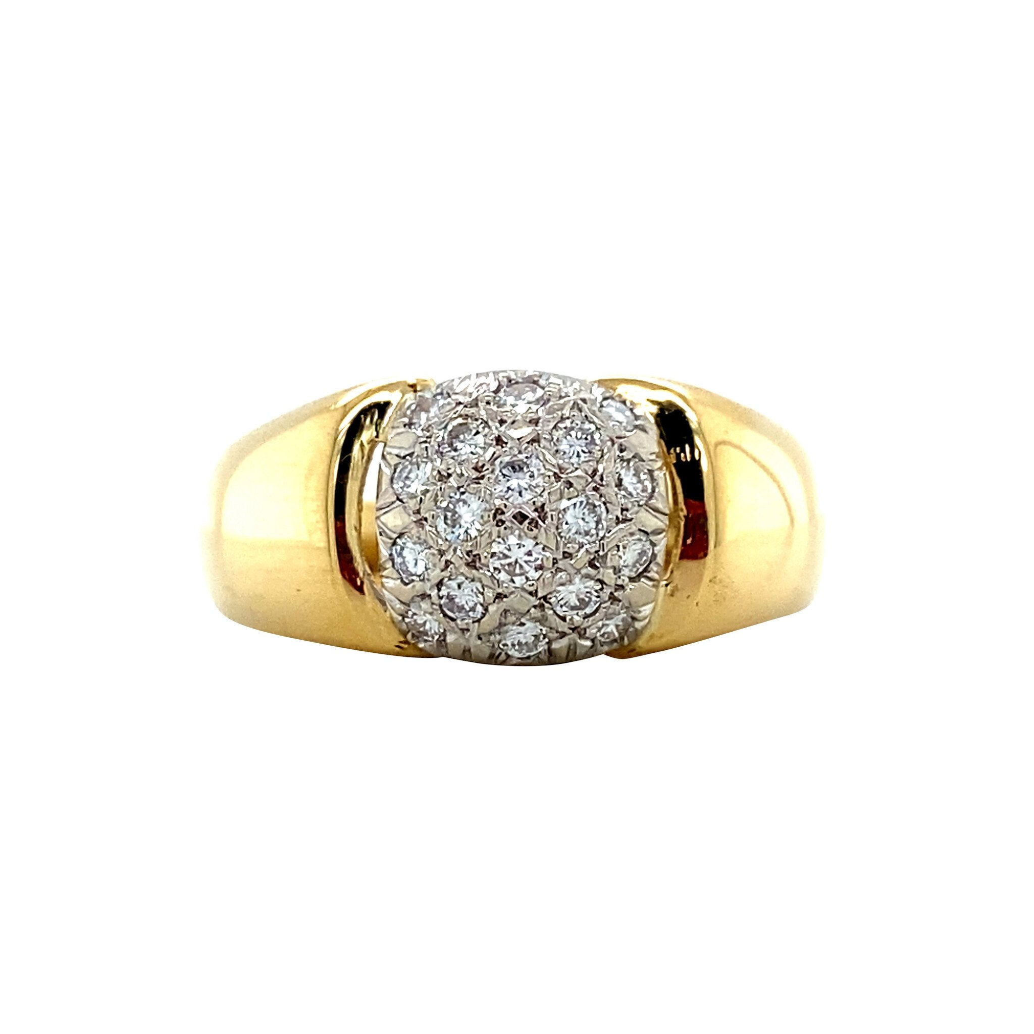 Vintage 18 kt gold ring with diamond