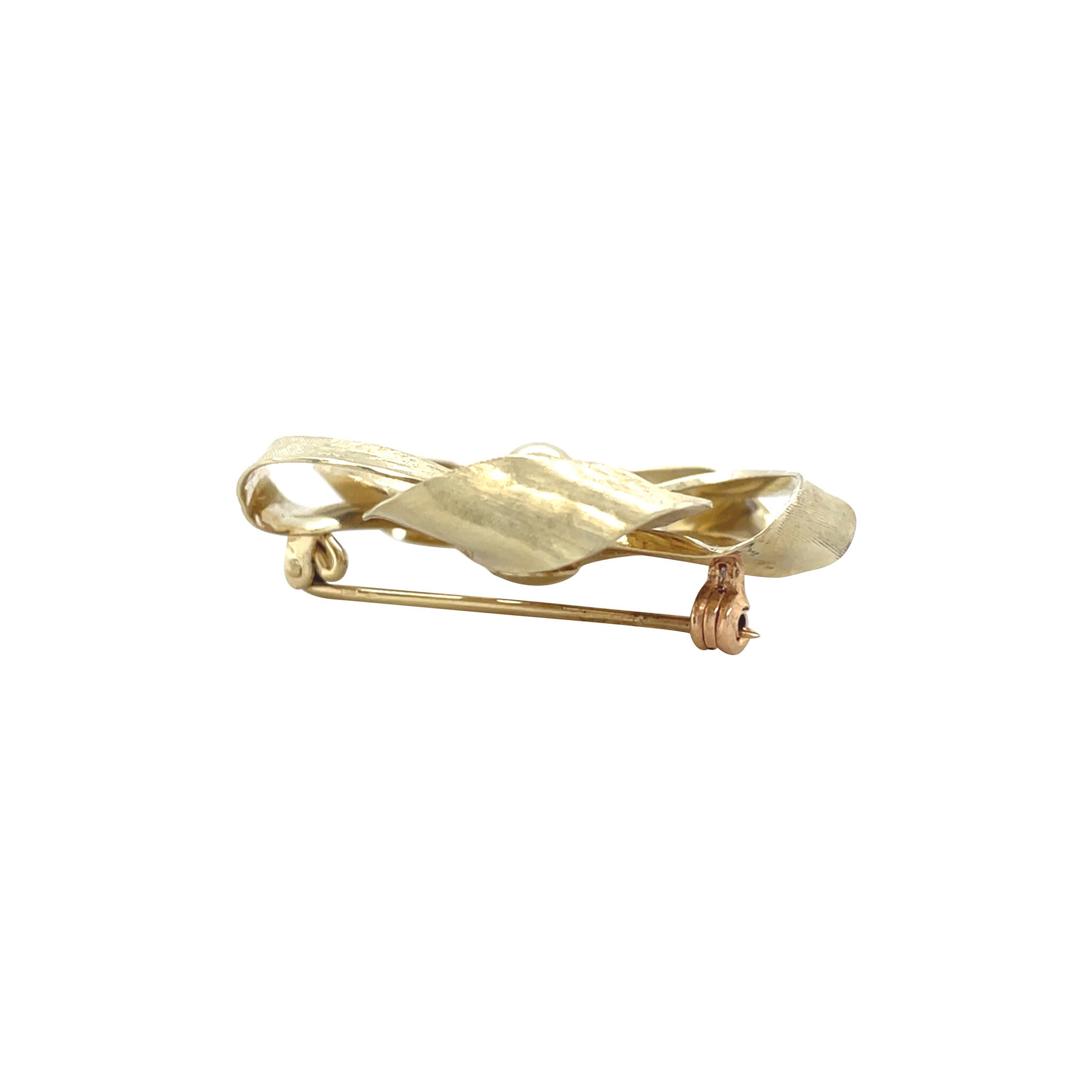 Gold vintage flower brooch 14 kt