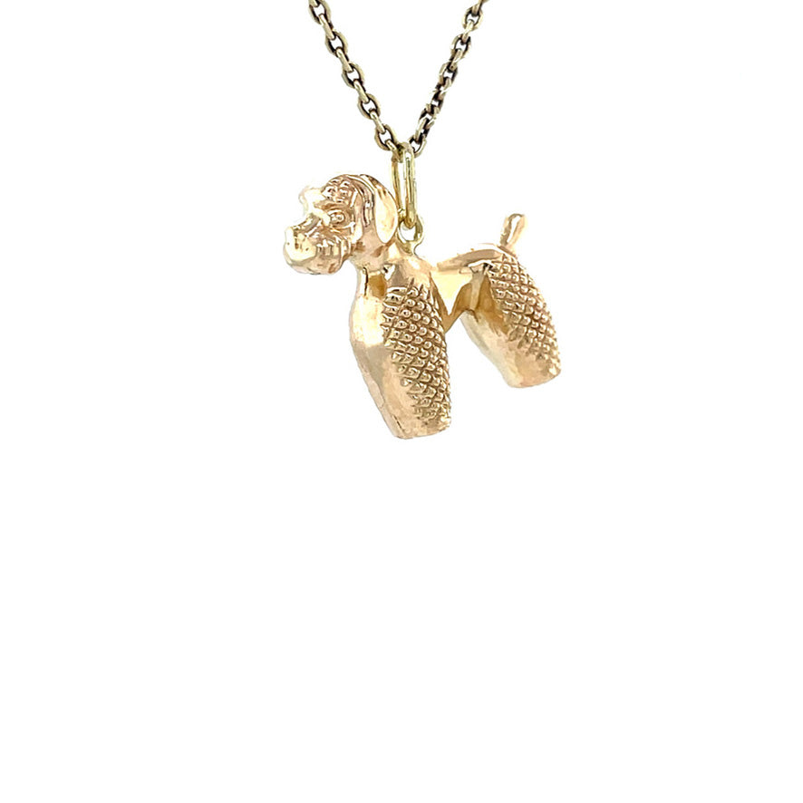 Vintage 14 kt gold poodle pendant