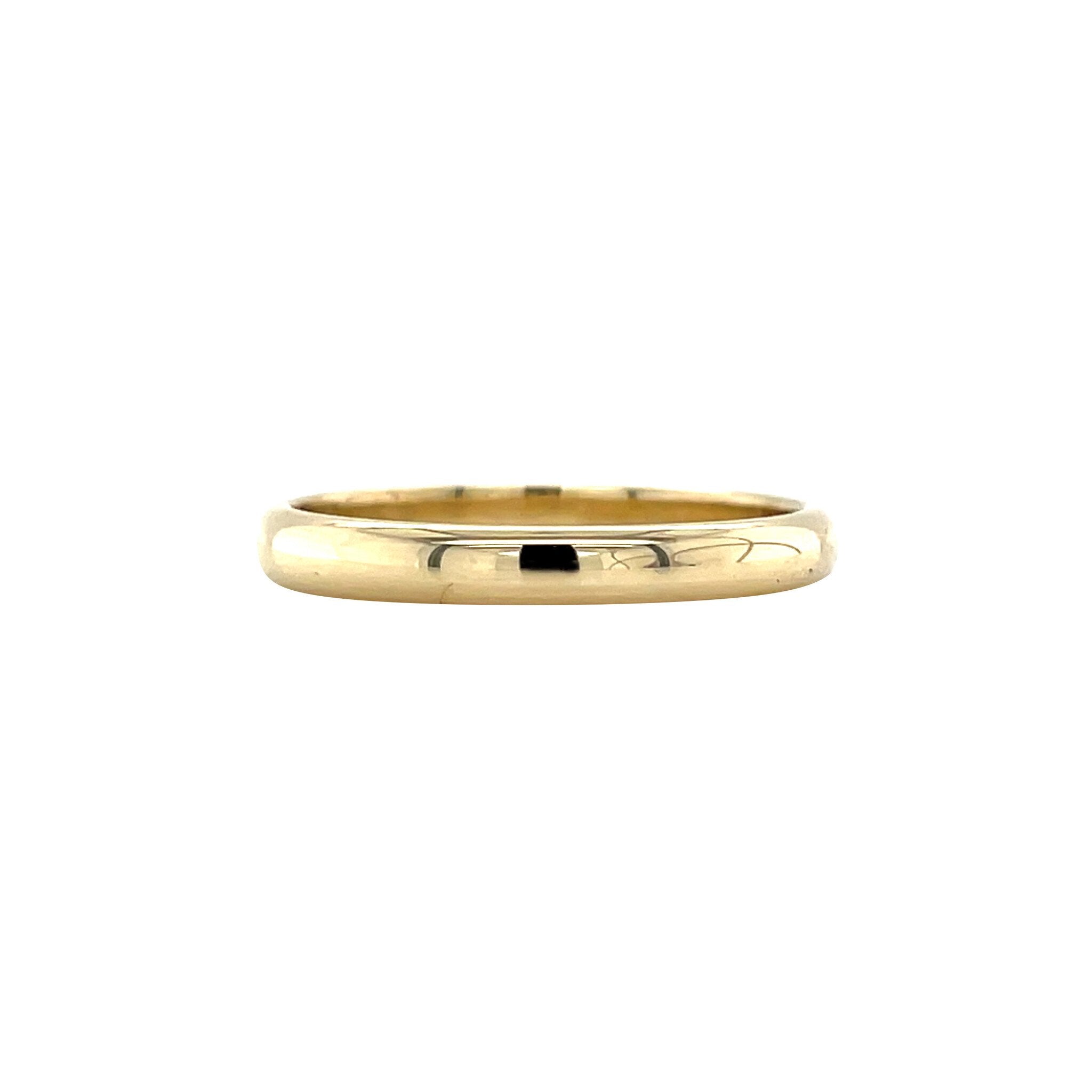 Vintage smooth gold wedding ring, 14 kt