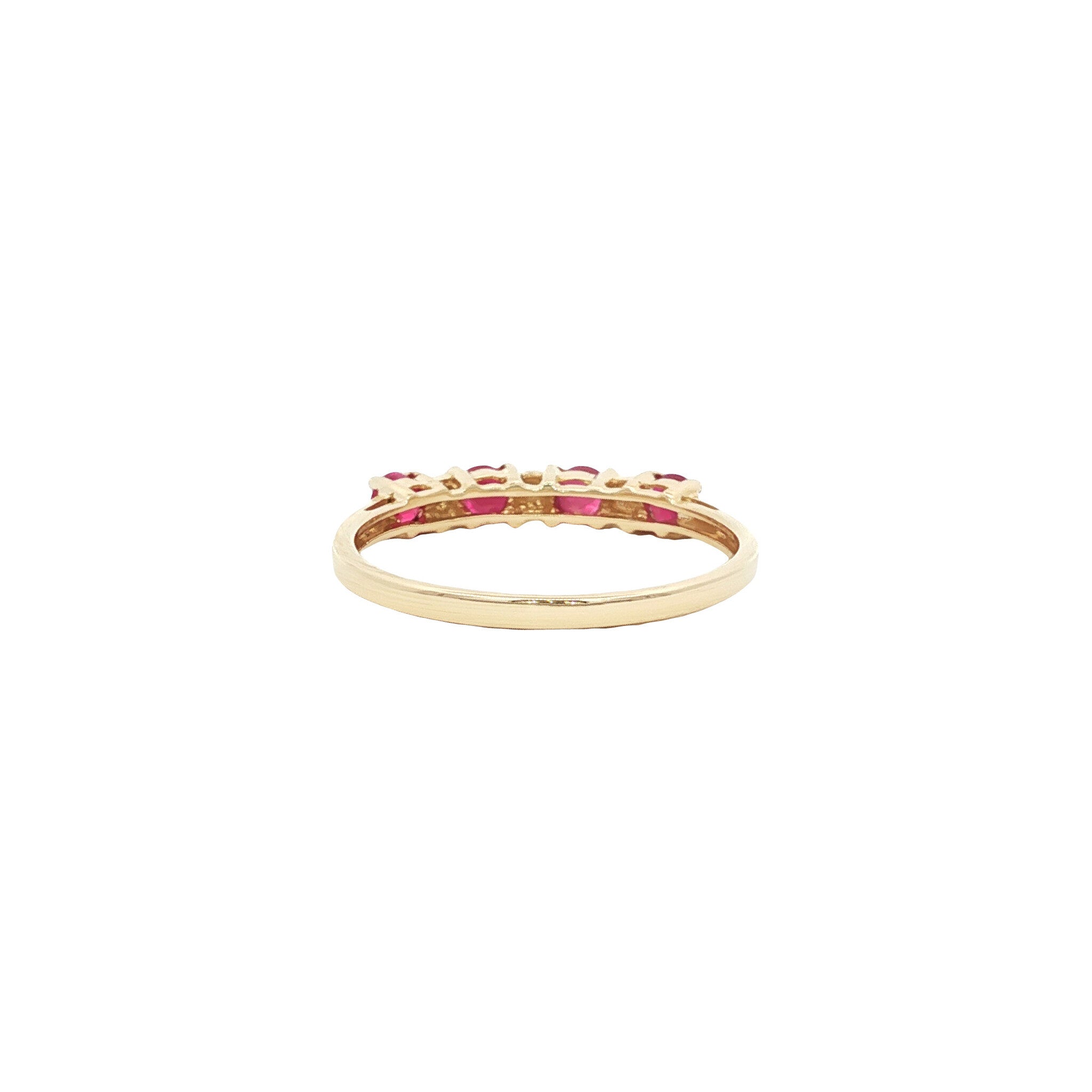Ring met robijn en diamant 9 kt