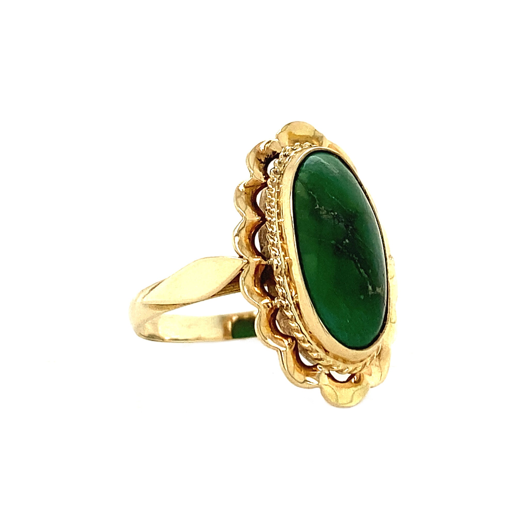 14 kt gold ring with turquoise