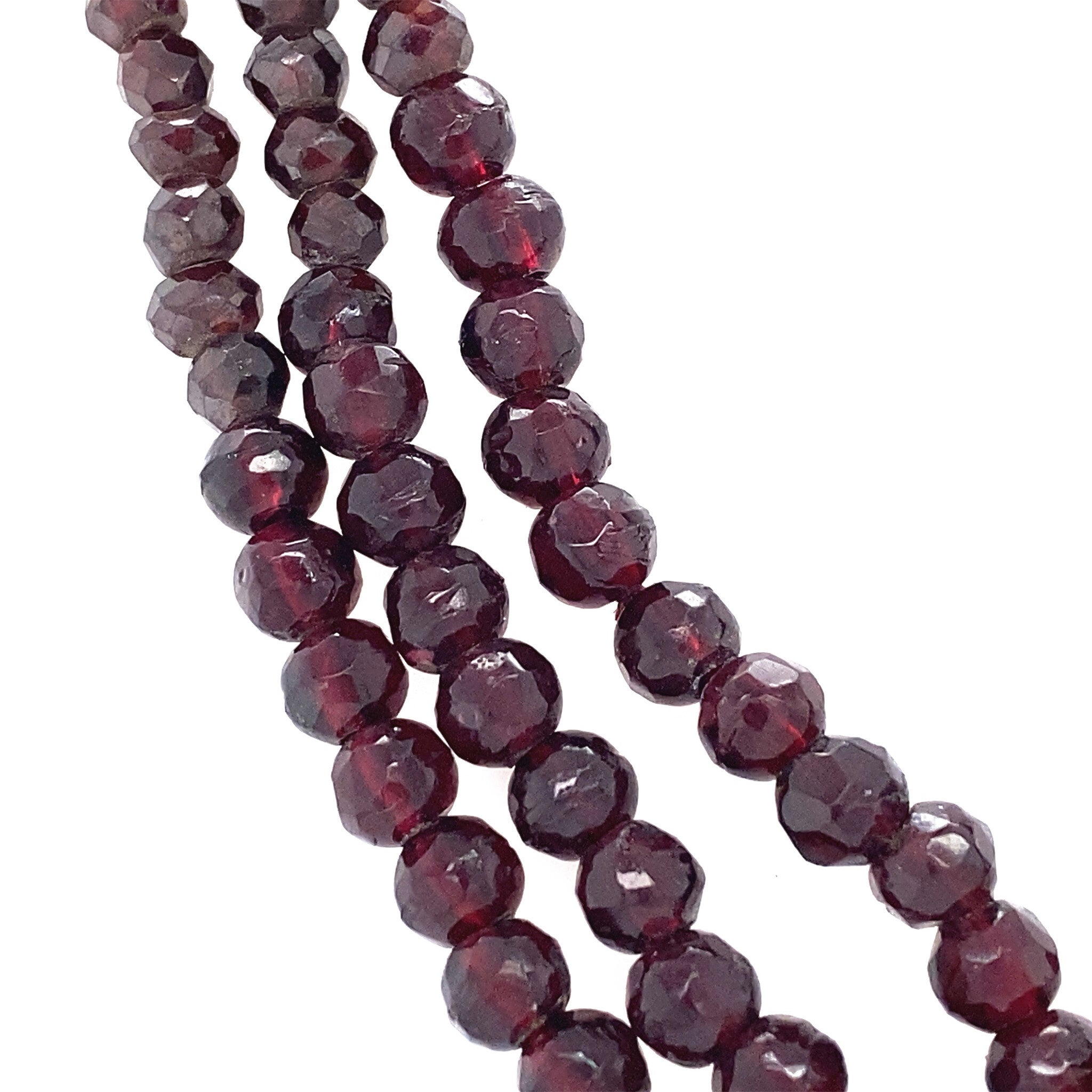 Granaat collier met gouden siersluiting 14 krt