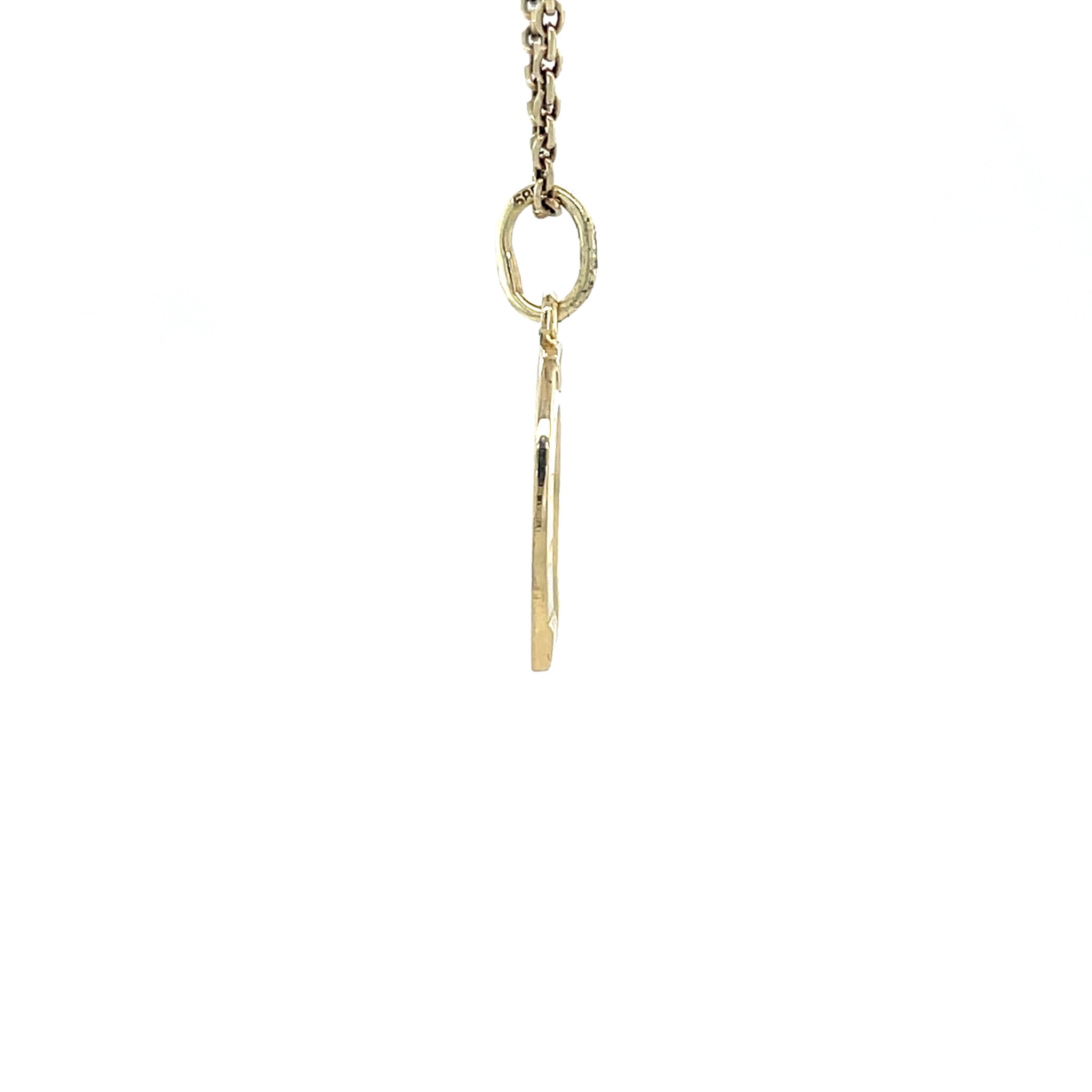 Gouden vintage hoefijzer hanger 14 krt