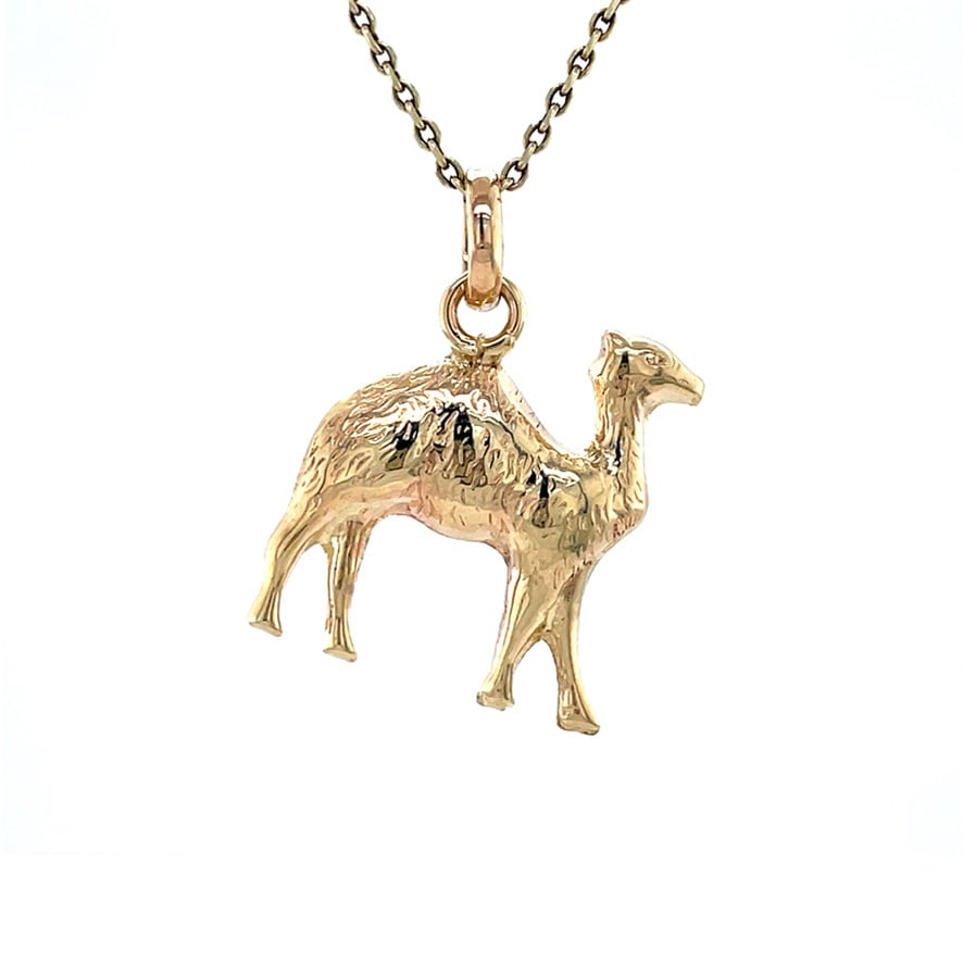 Gouden vintage kameel hanger 14 krt
