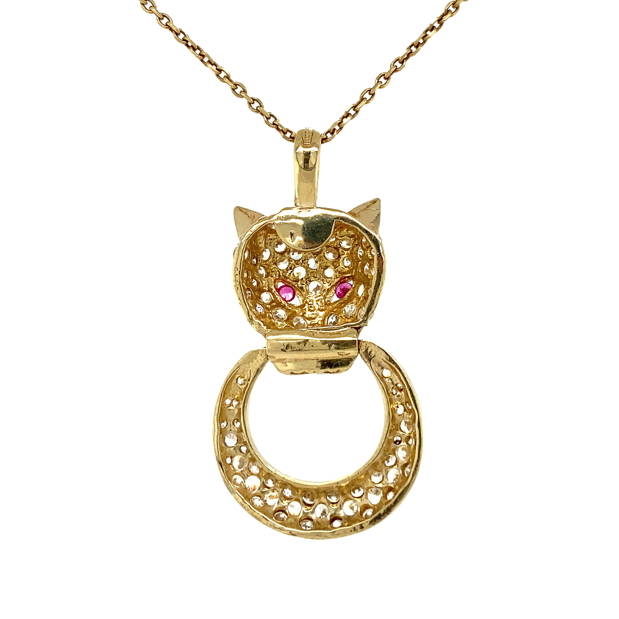 Panther pendant with zirconia 12 kt