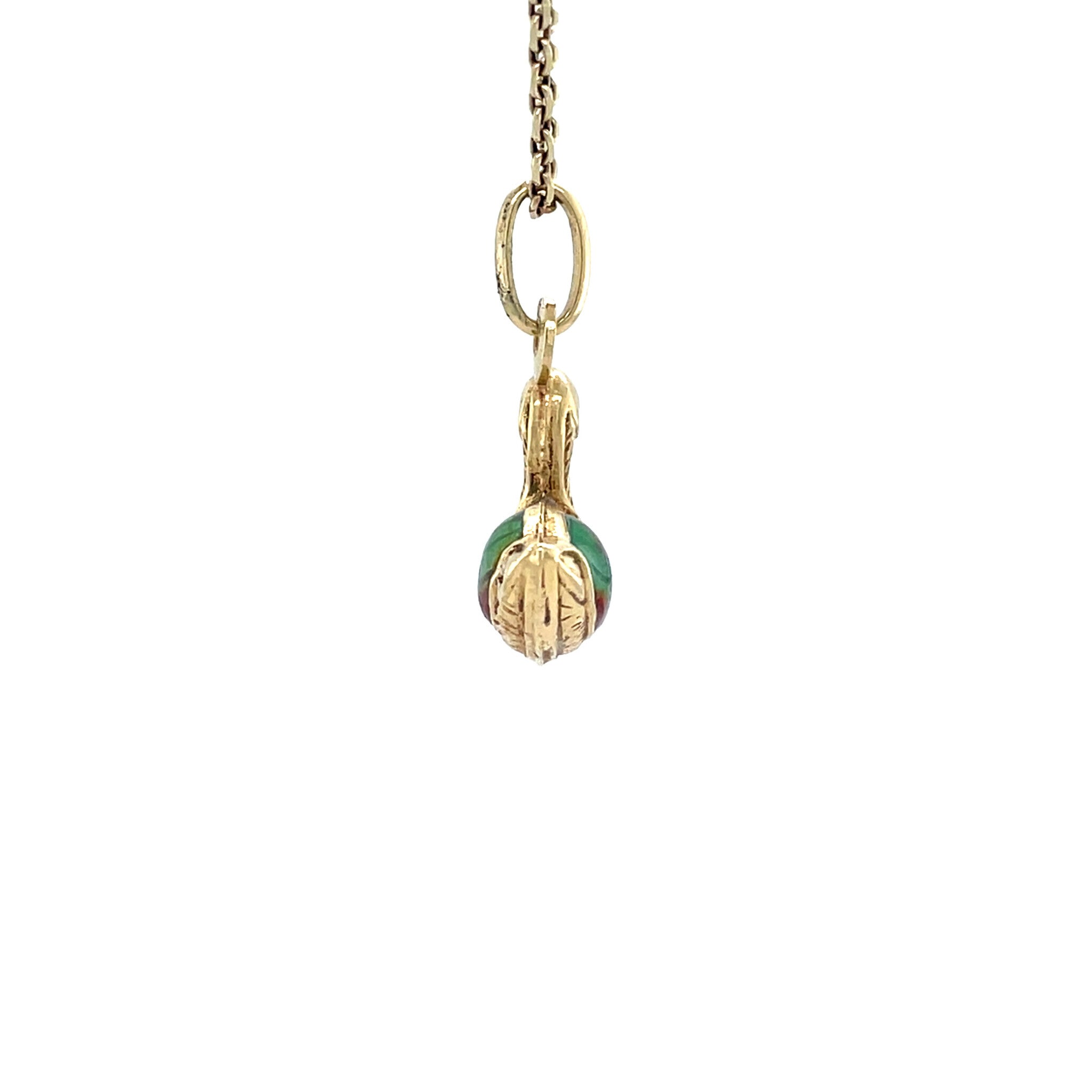 Vintage gold swan with enamel, 14 kt