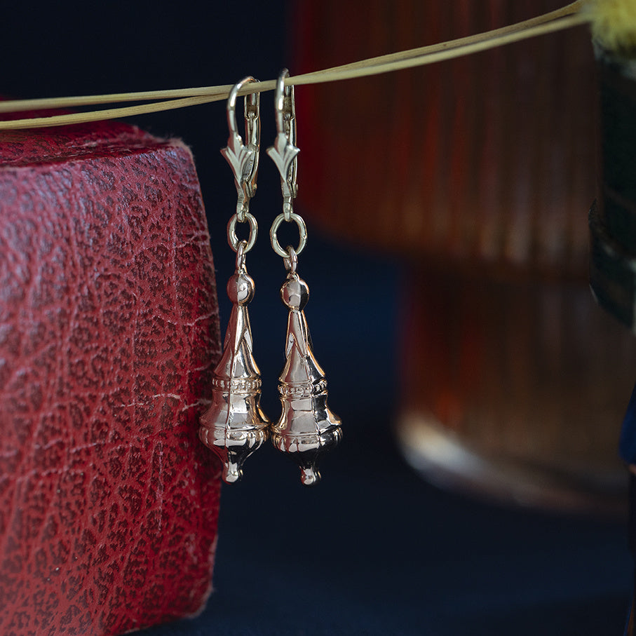 Bicolour gouden vintage oorhangers 14 kt