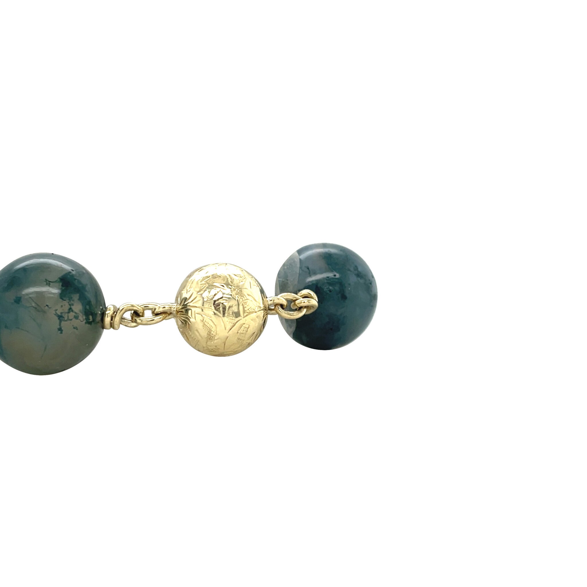 Gouden vintage armband met mosagaat 14 kt