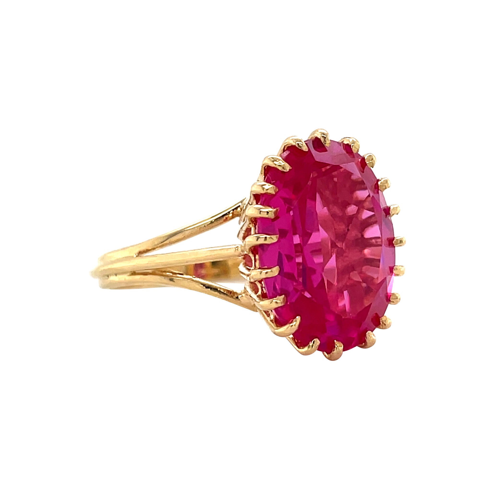 Gold vintage ring with ruby 18 kt