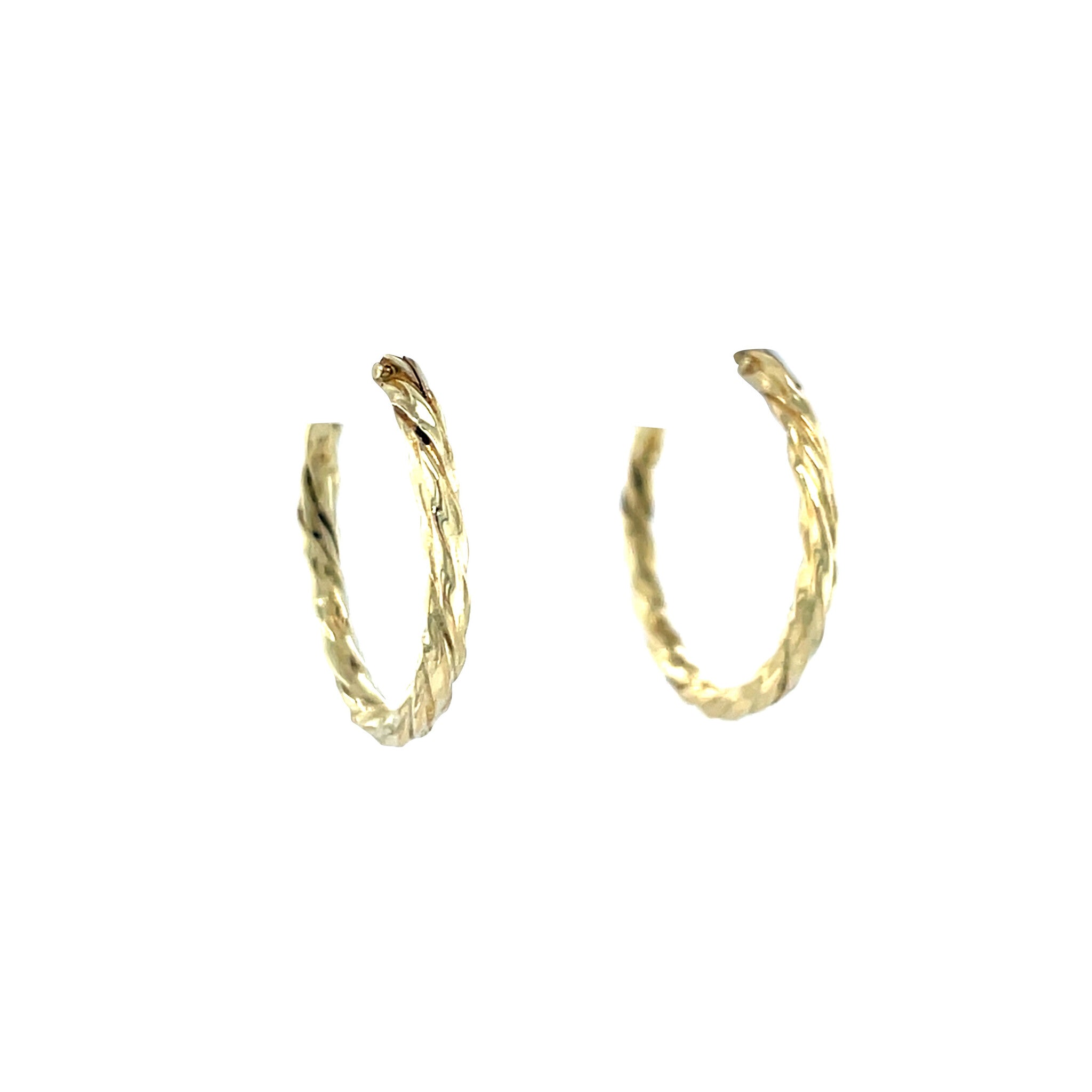 Gouden getordeerde oorringen 14 krt