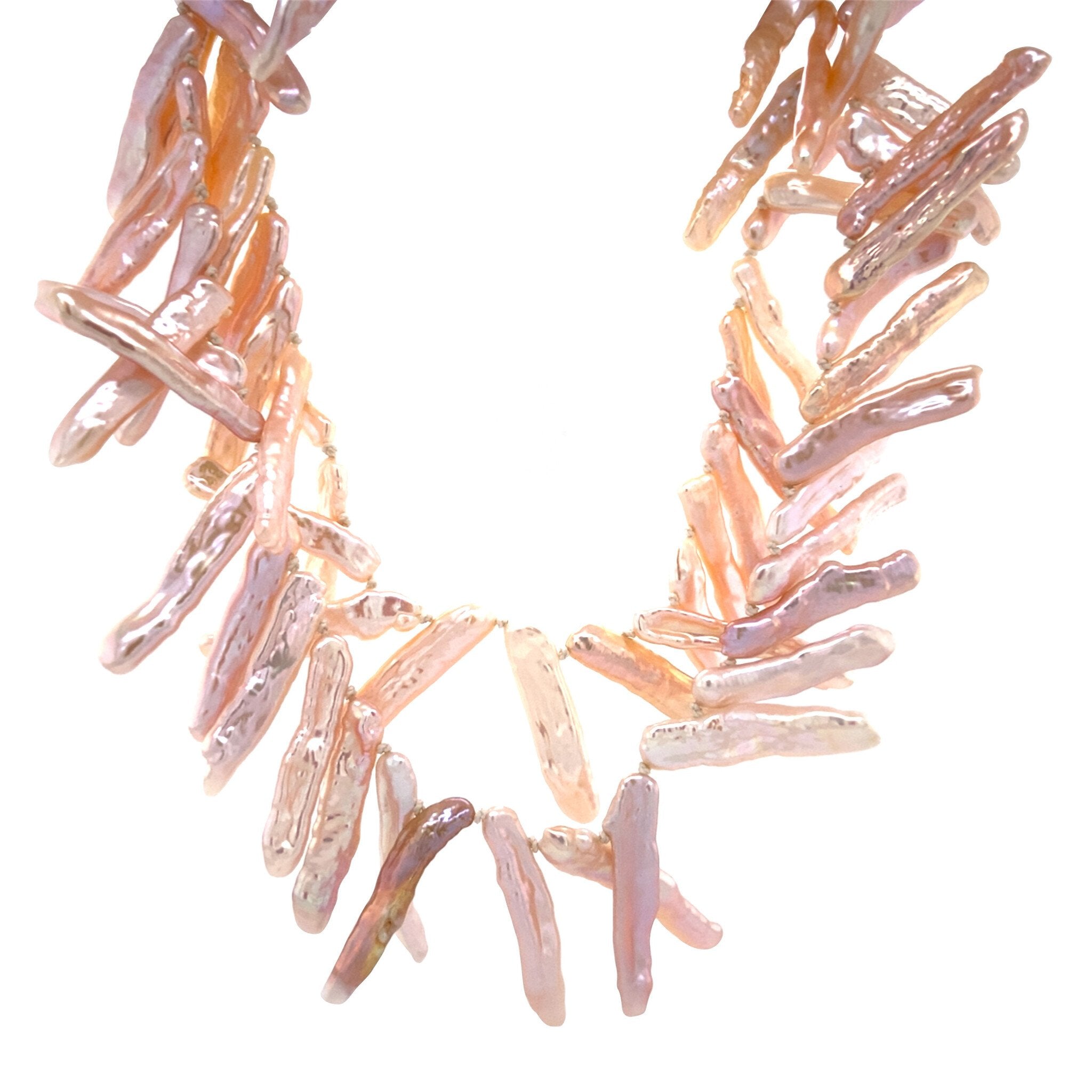 Vintage parel collier met gouden sluiting 14 krt