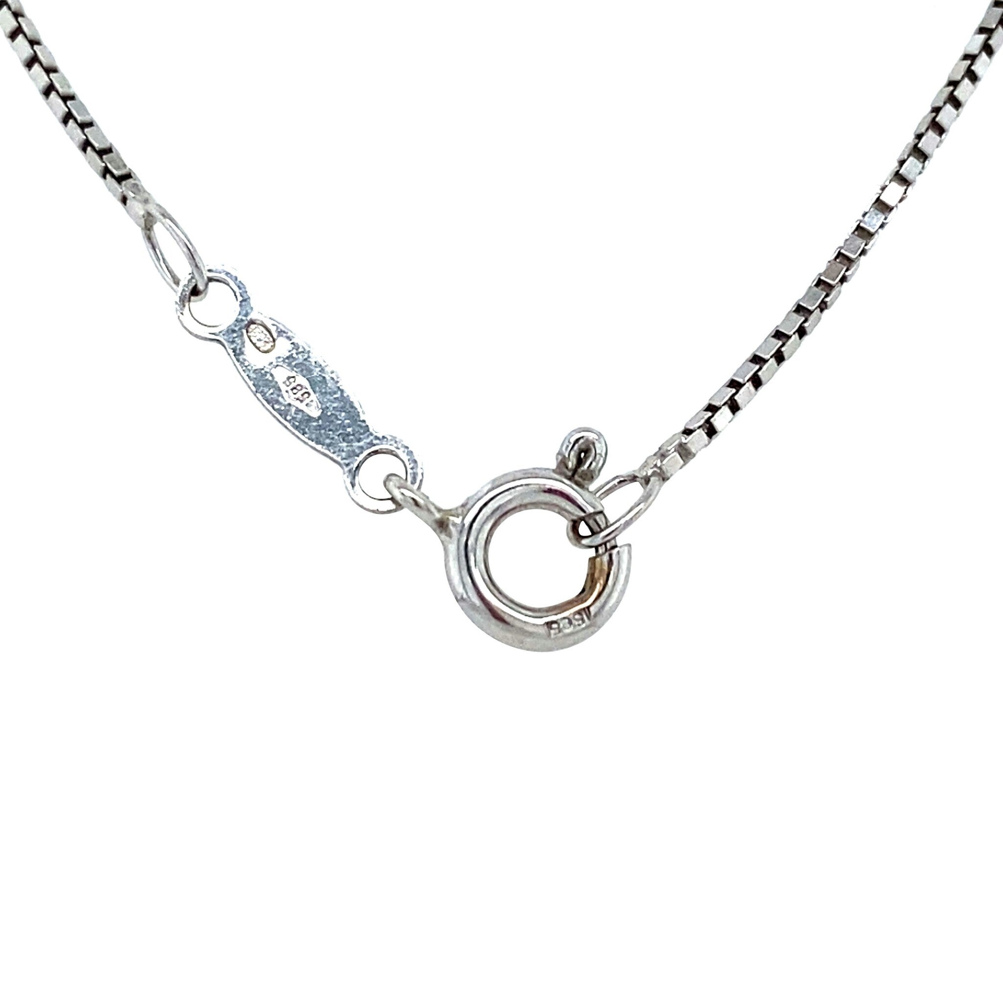 Witgouden vintage collier met diamant 14 kt