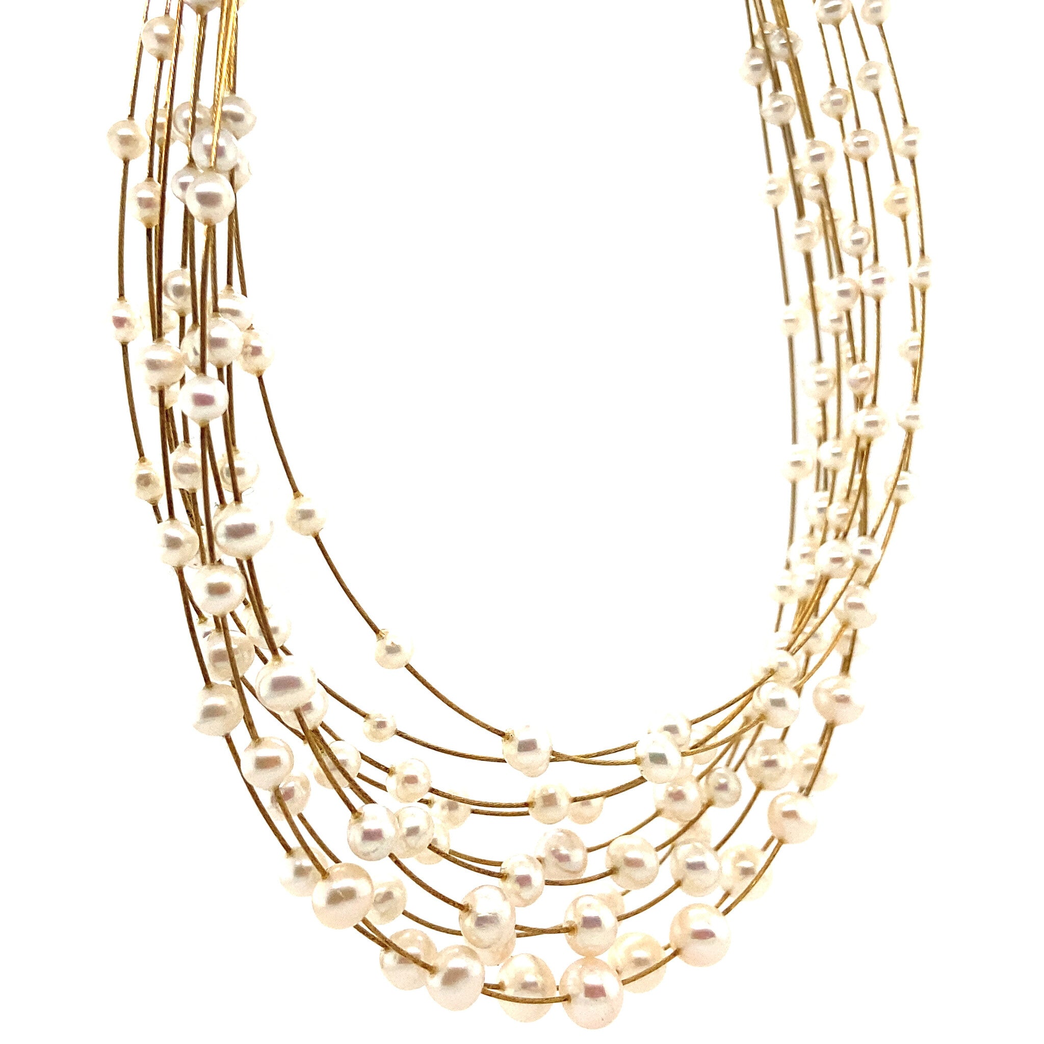 Gouden collier met parel 14 krt