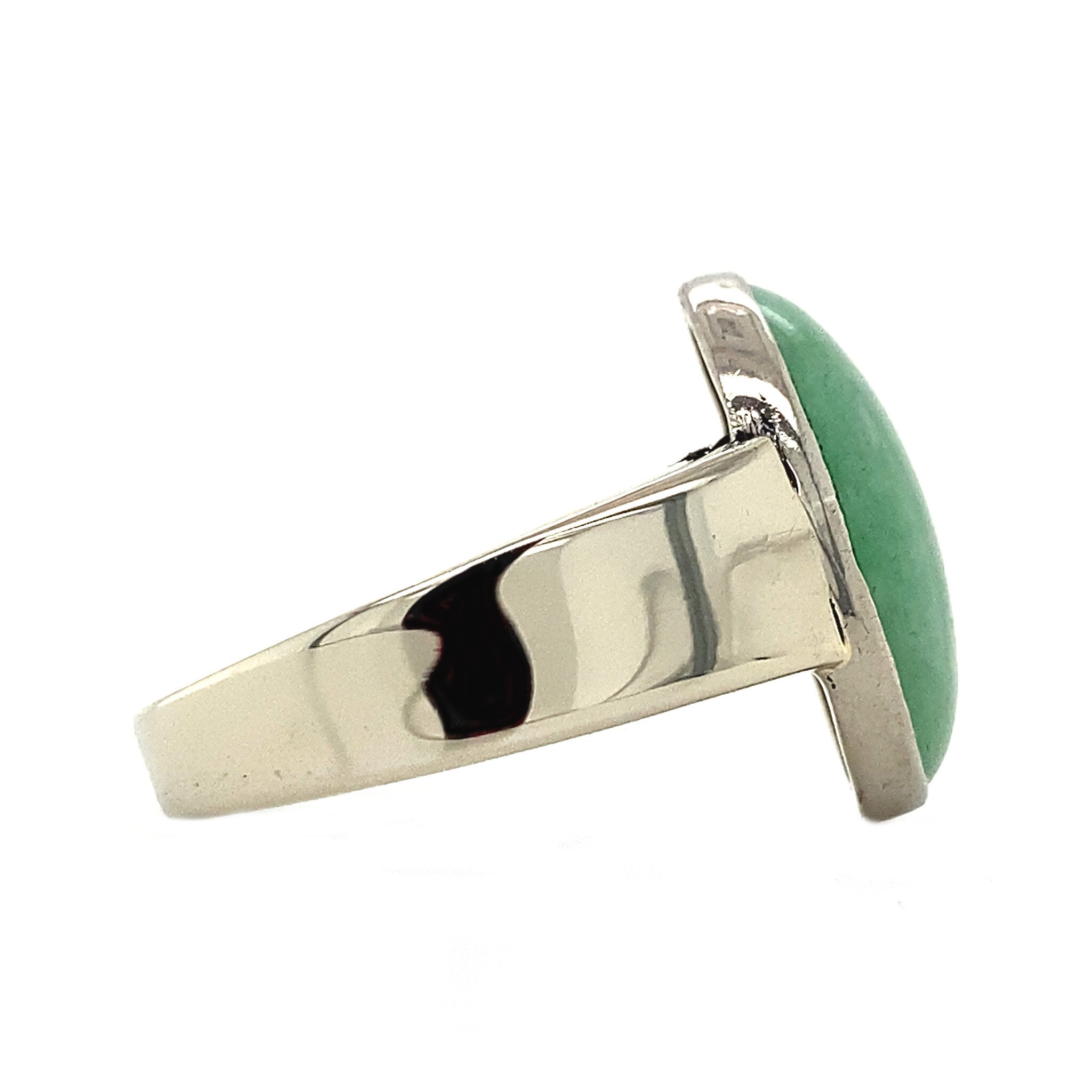 Witgouden ring met aventurijn 14 krt