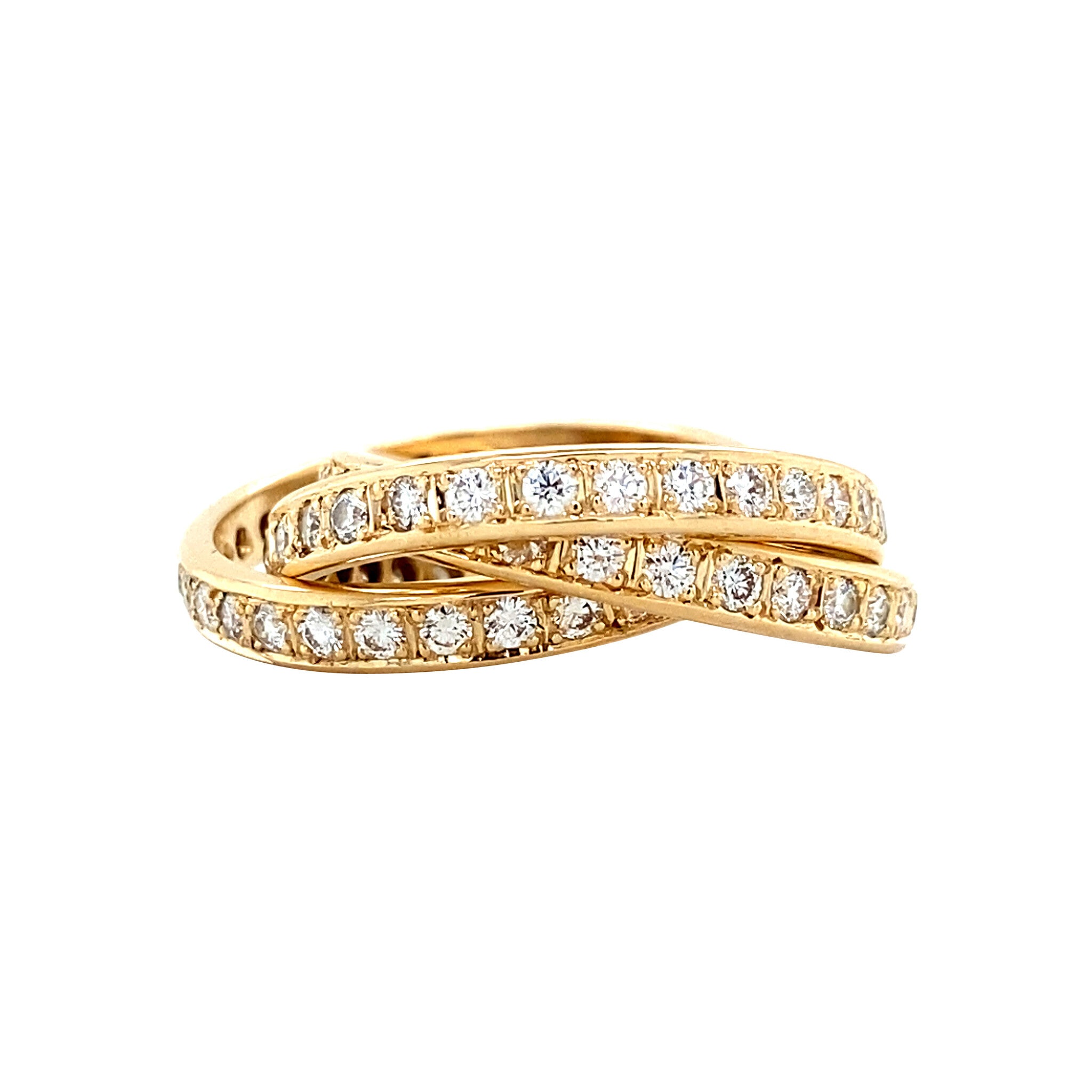 Gold alliance ring with diamond 14 kt
