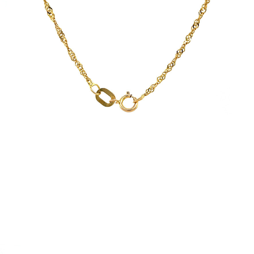 Gold vintage Singapore necklace 14 kt