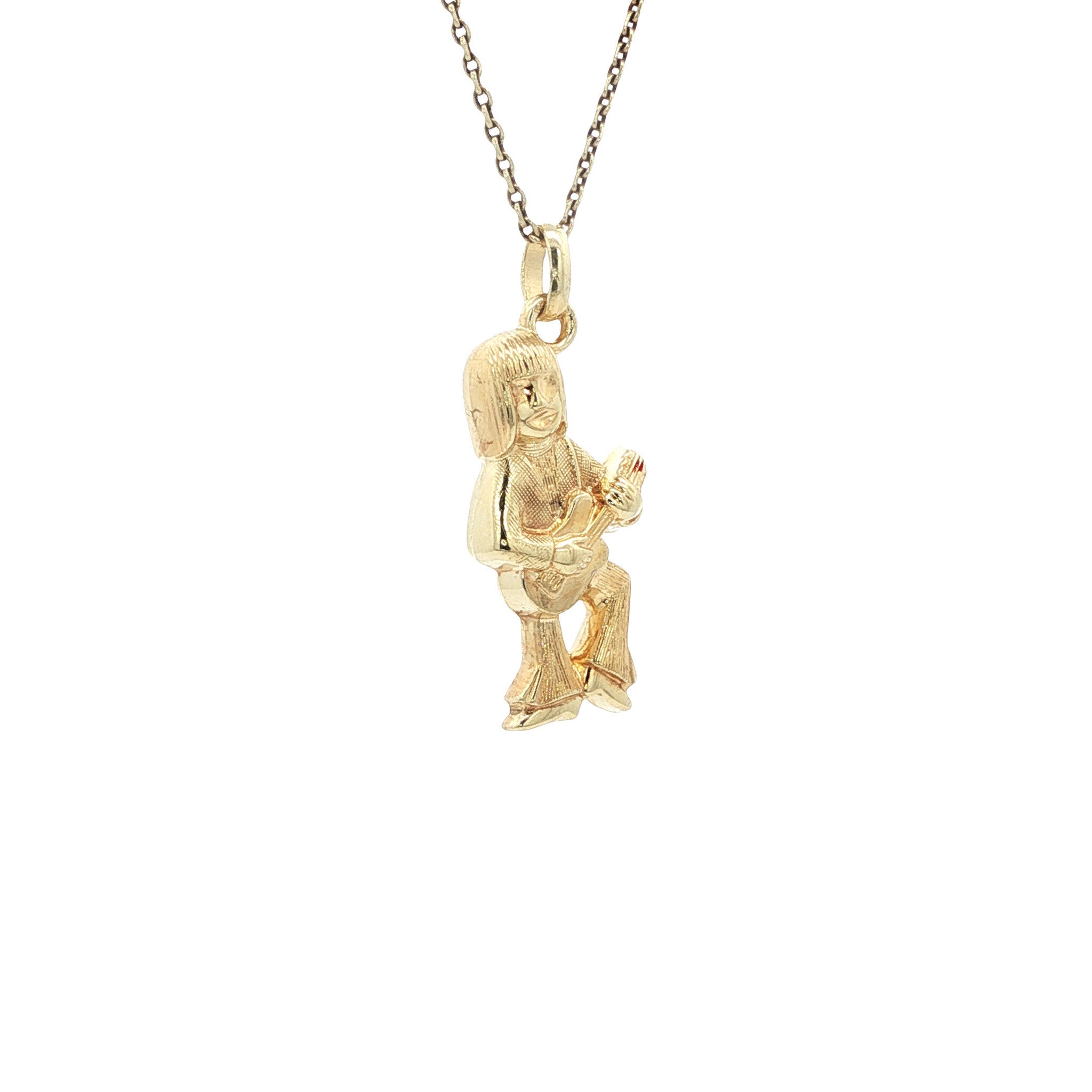 Gouden vintage gitarist hanger 14 kt