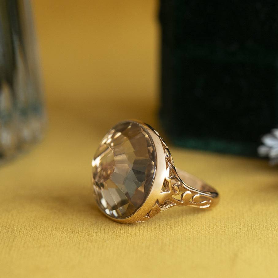 Pomellato arabesque ring with smoky quartz 18 kt