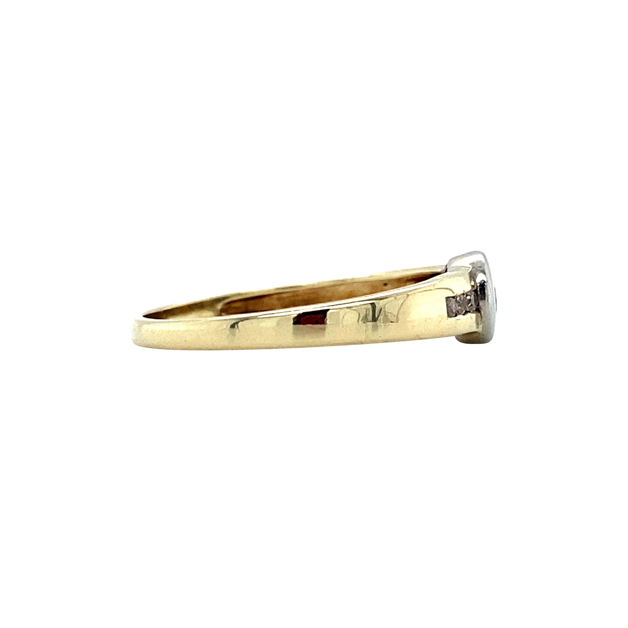 Gouden vintage ring met zirkonia 14 krt