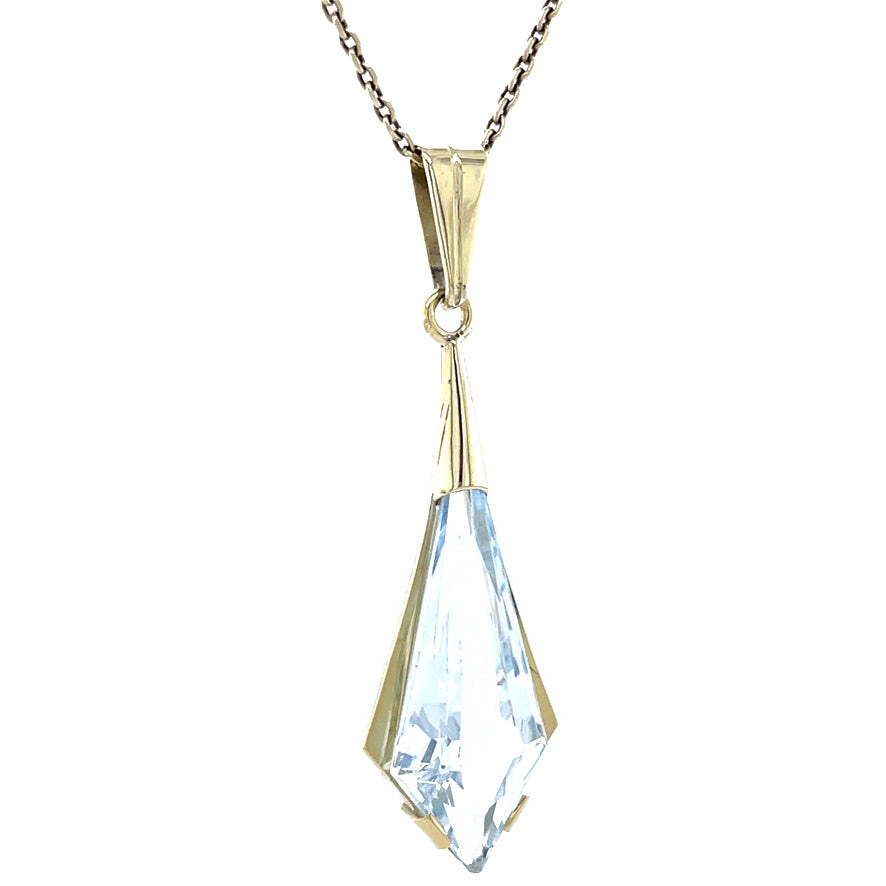 Vintage gold pendant with spinel, 14 kt