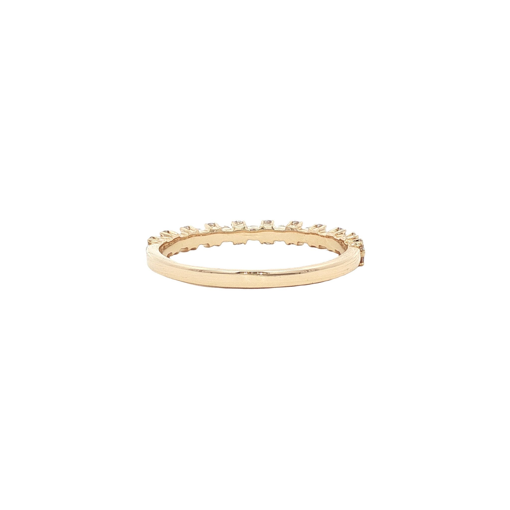 Gouden vintage ring met diamant 14 kt
