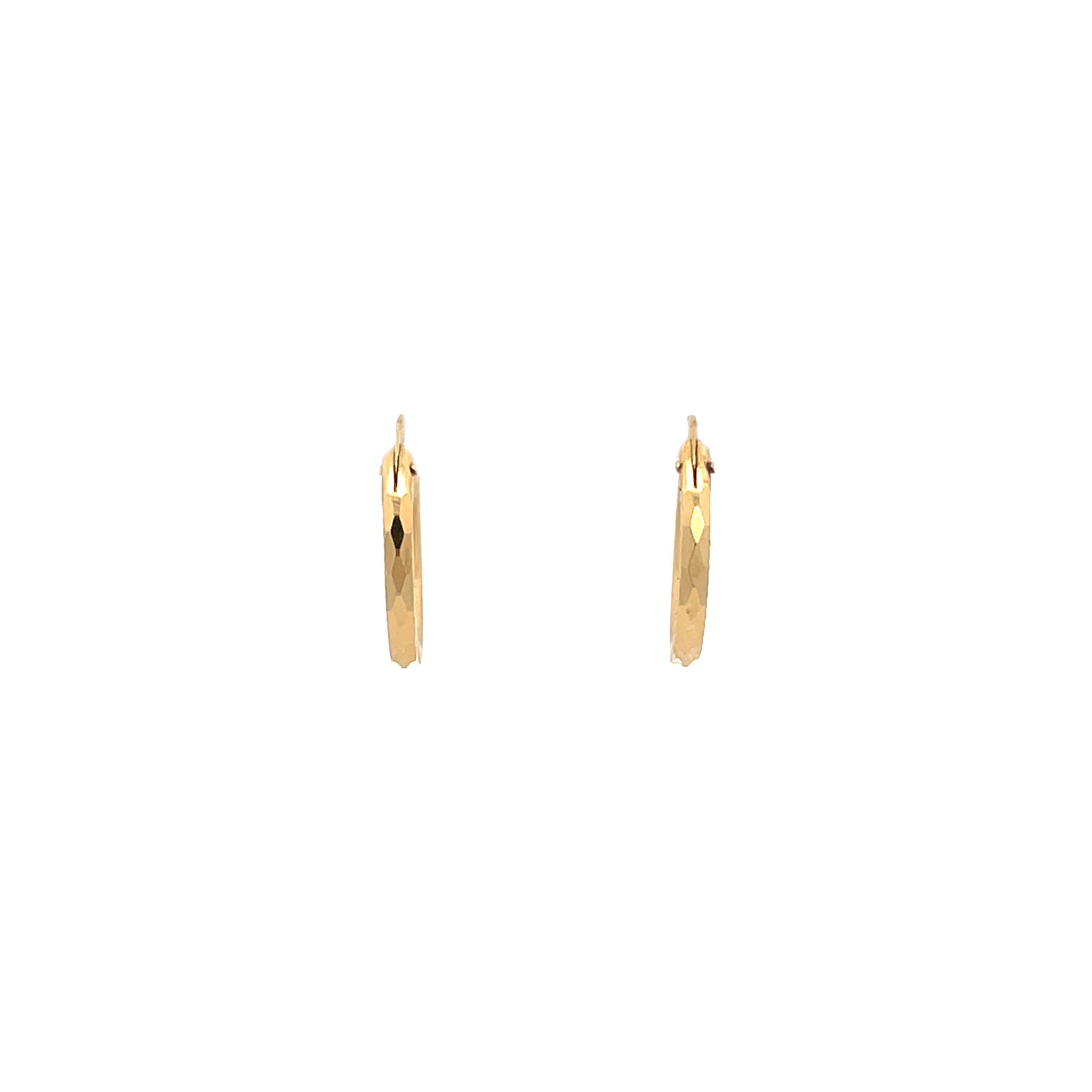 14 kt gold vintage fancy hoop earrings