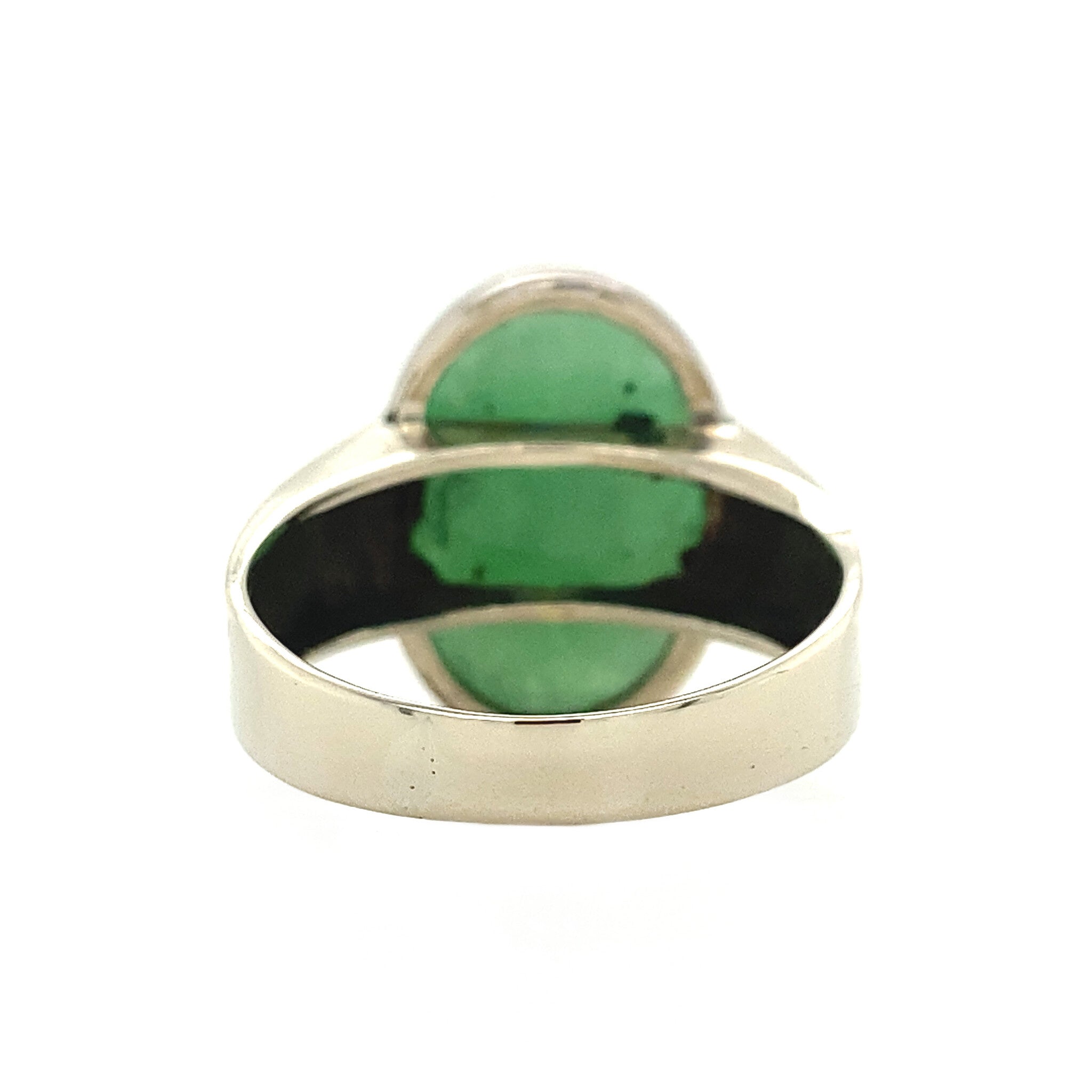 Witgouden ring met aventurijn 14 krt