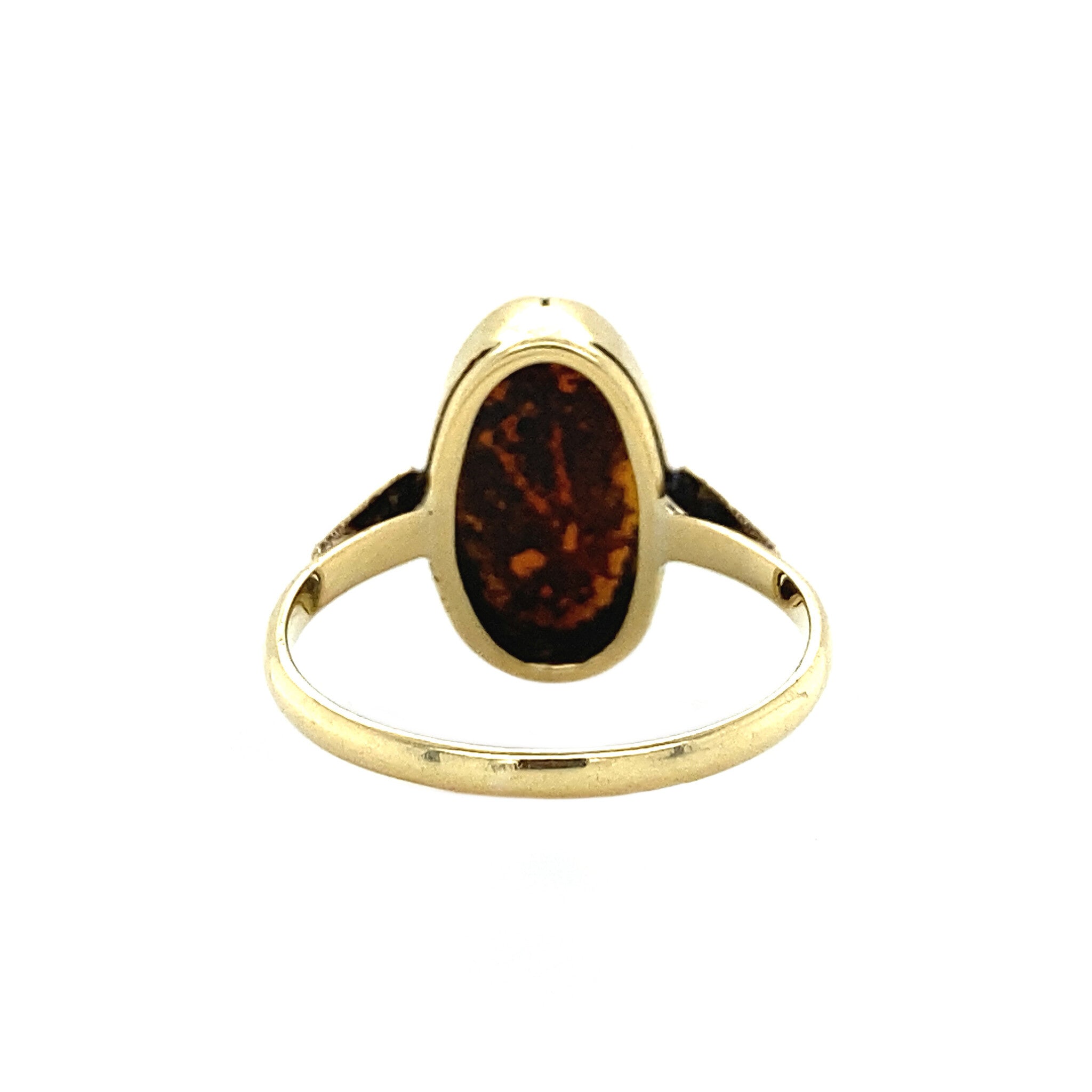 Gold ring with cameo, 14 kt