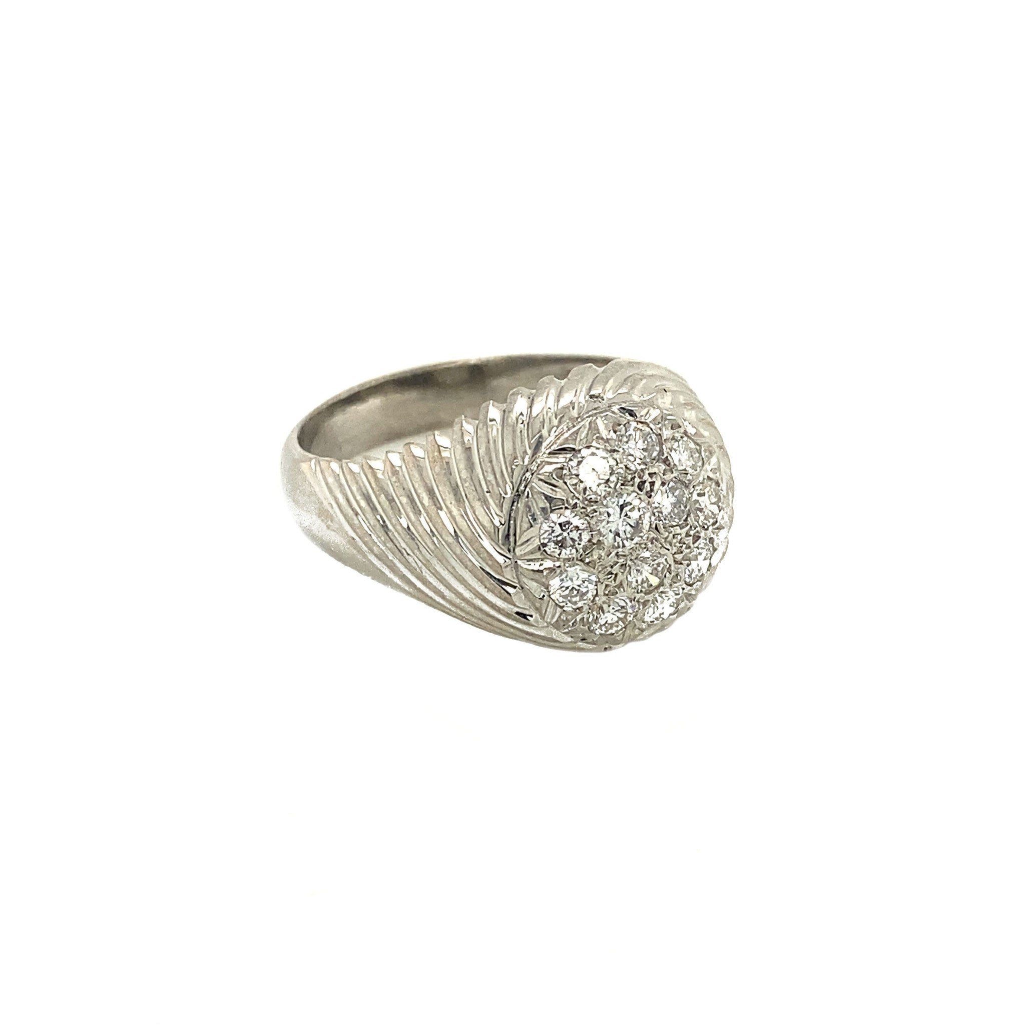 Witgouden ring met diamant 18 krt