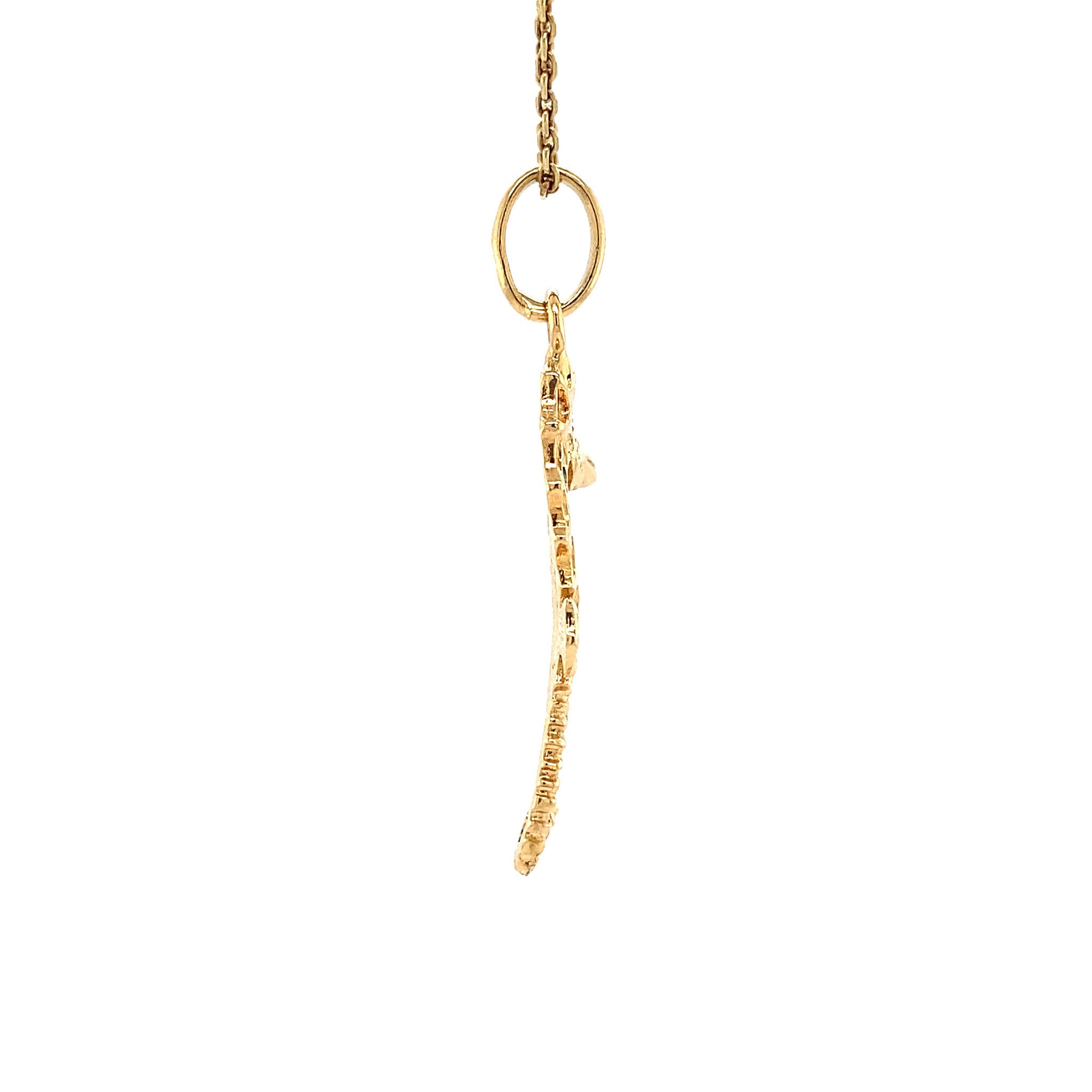 Gouden zeepaard hanger emaille 18 krt