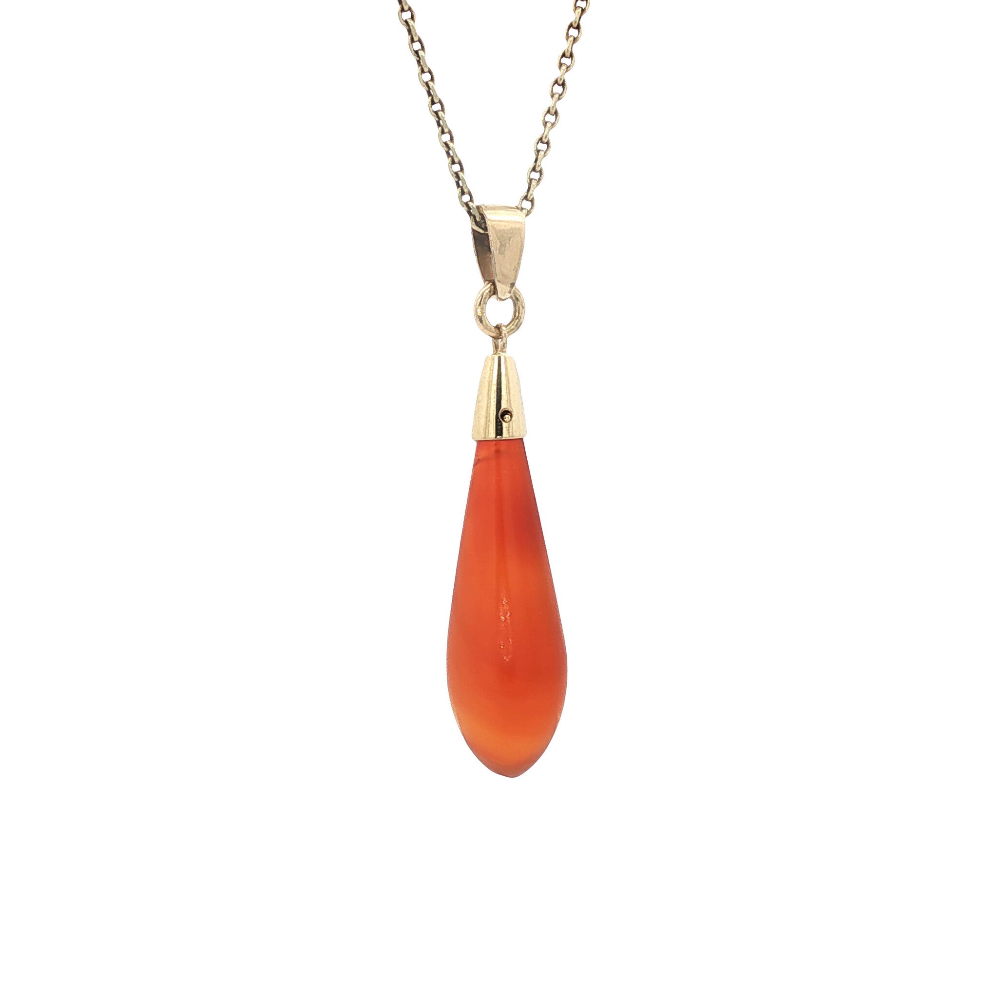 Gold pendant with striped agate 14 kt