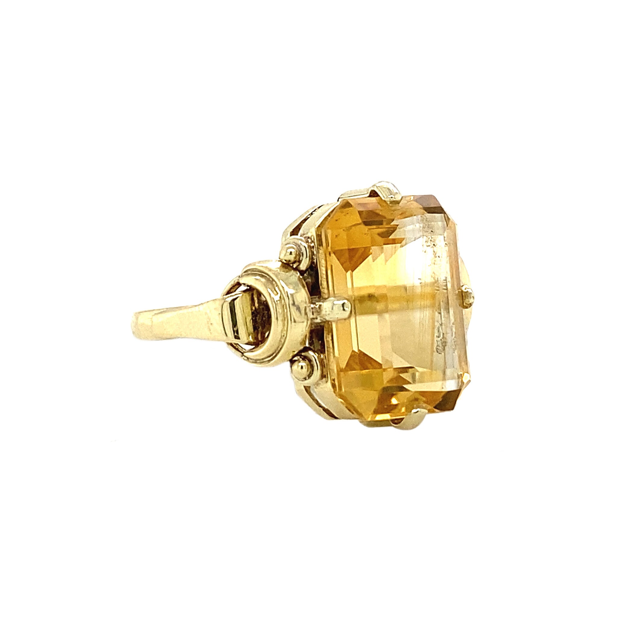 Gouden ring met citrien 14 krt
