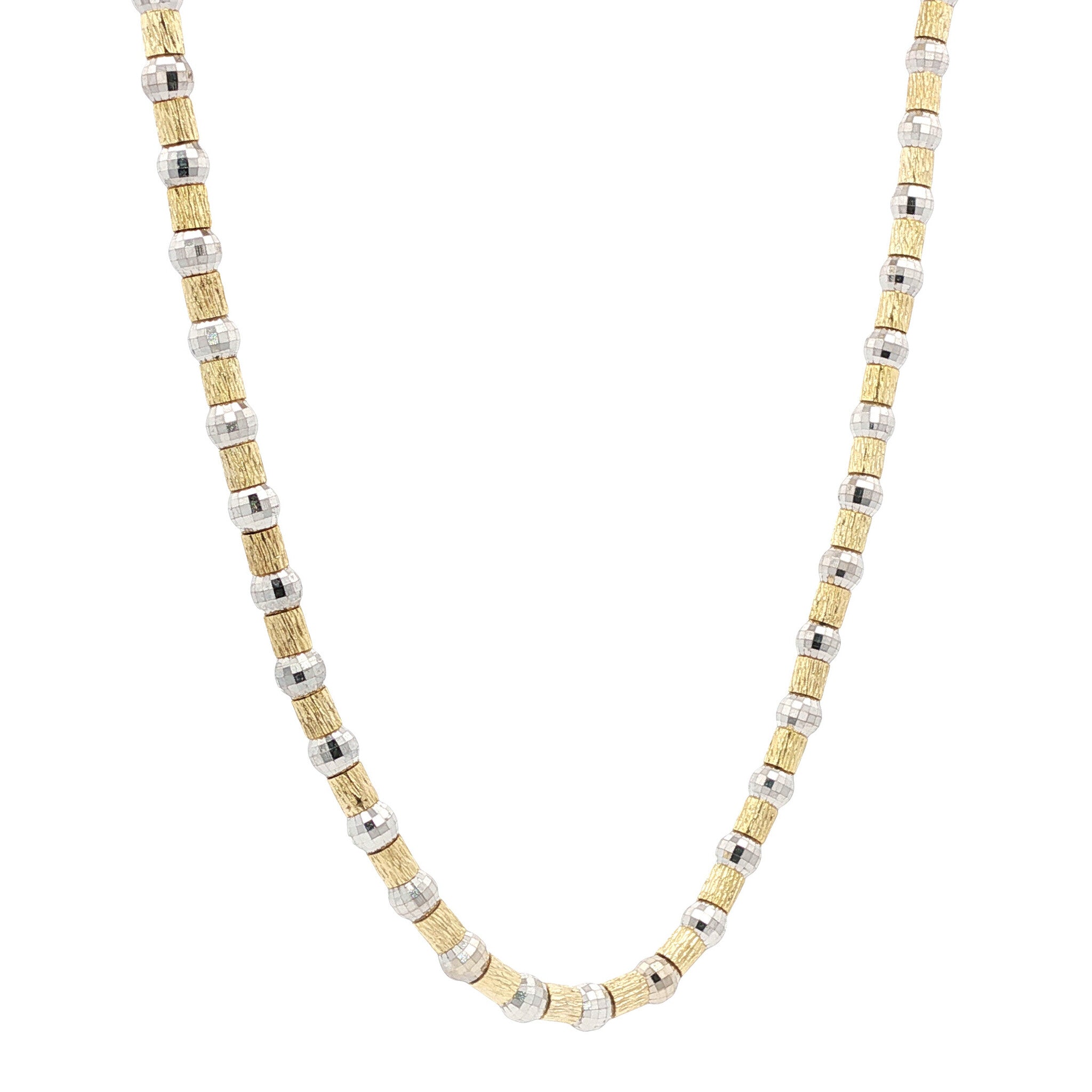 Bicolour gold fantasy necklace 14 kt