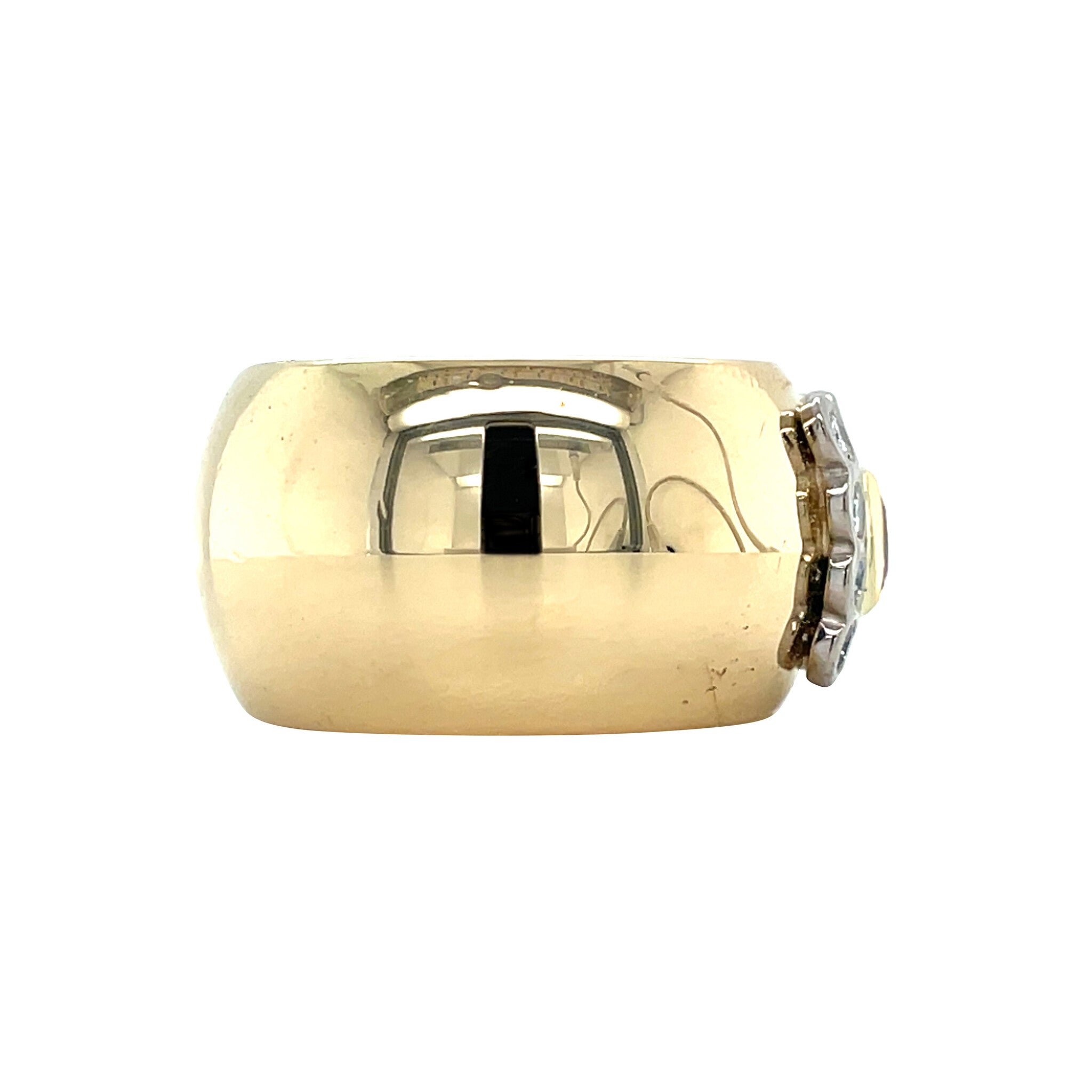 Vintage 18 kt gold ring with sapphire and diamond