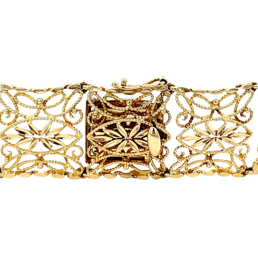 Golden vintage fantasy bracelet 14 kt