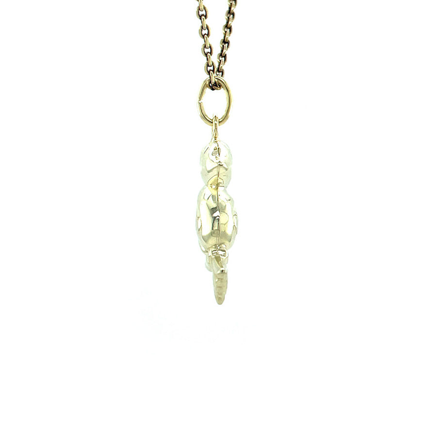 Gouden vintage heks hanger 14 kt