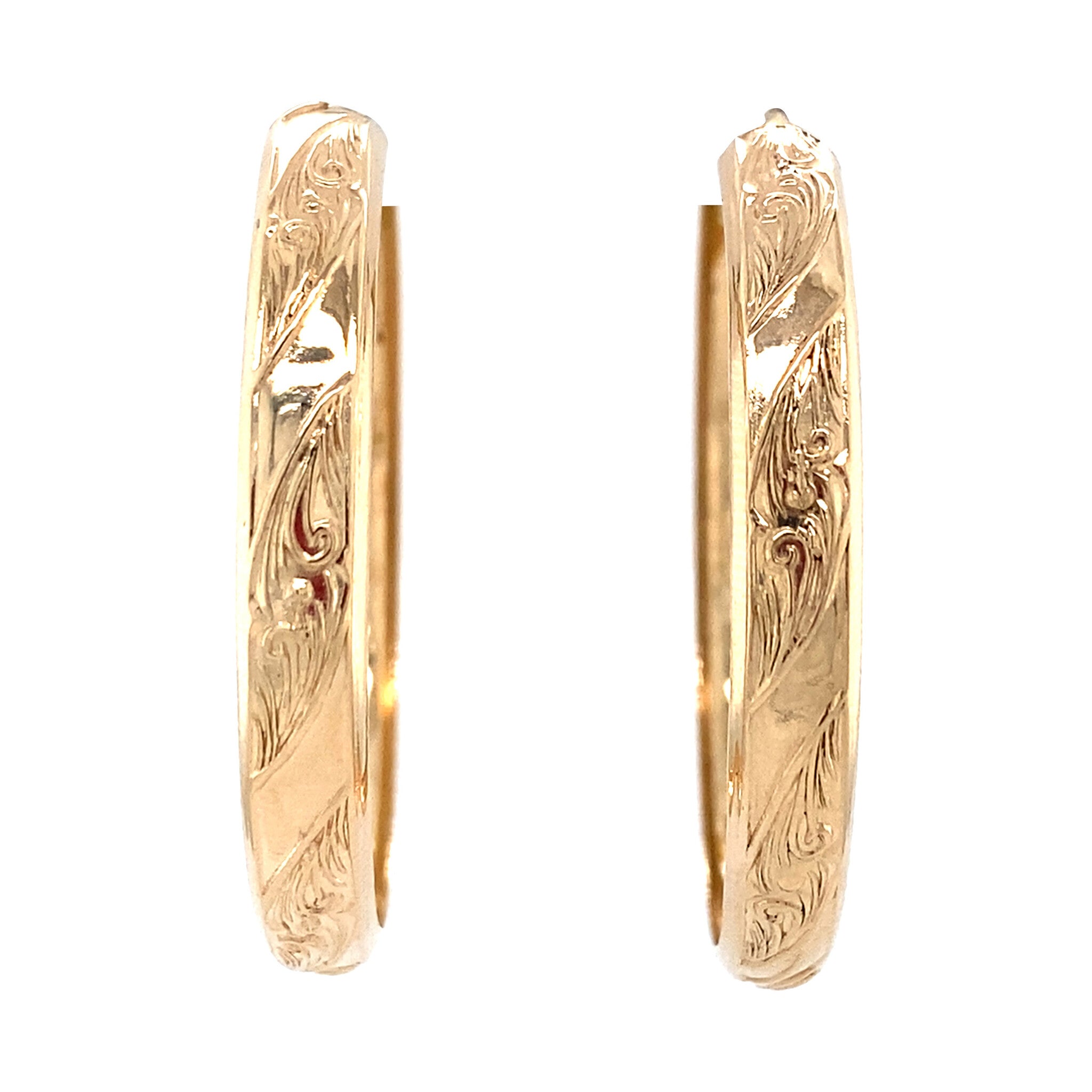 Gouden fantasie oorringen 18 krt