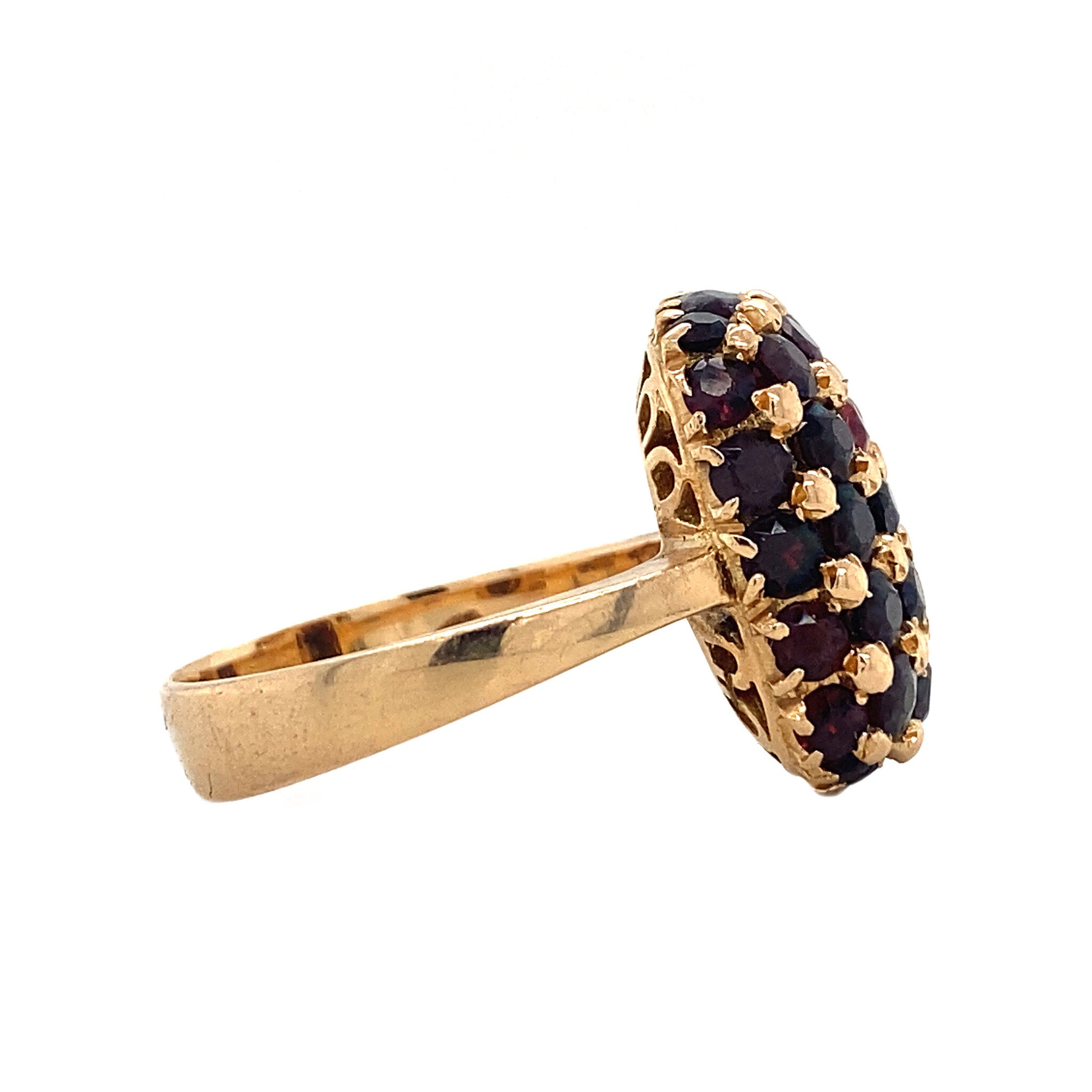 Gouden ring met granaat 18 krt