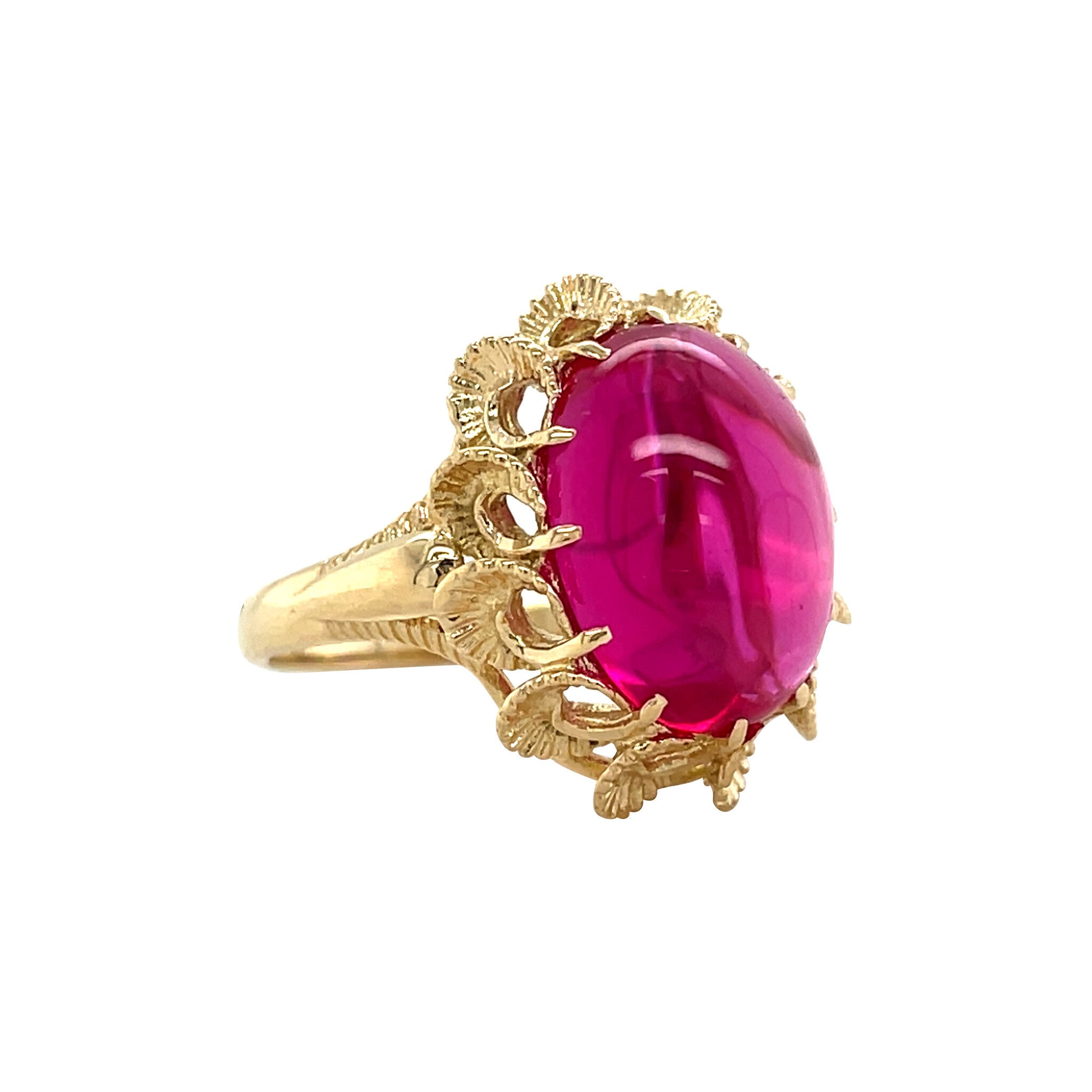 14 kt vintage gold ring with ruby
