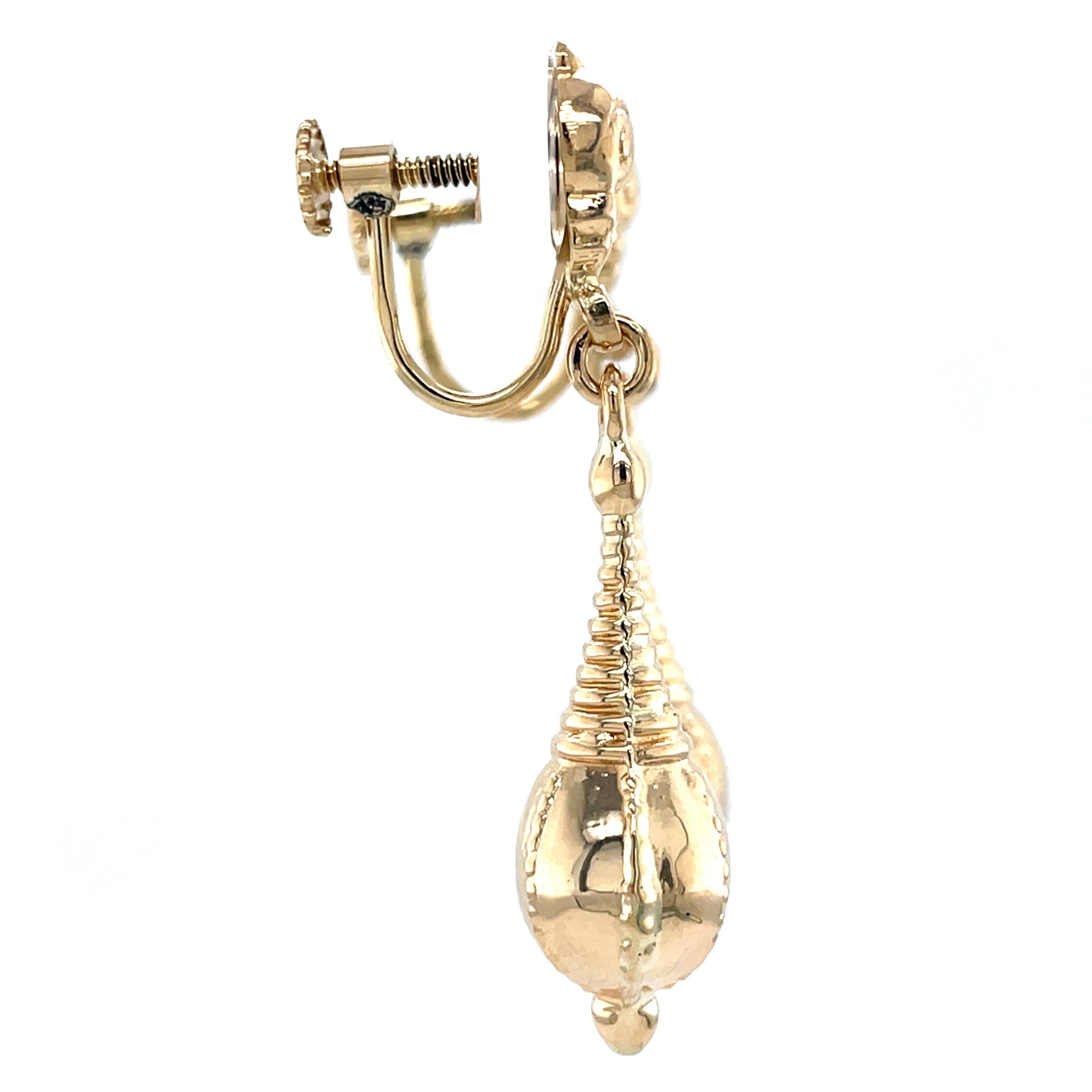 14 kt gold vintage fantasy drop earrings