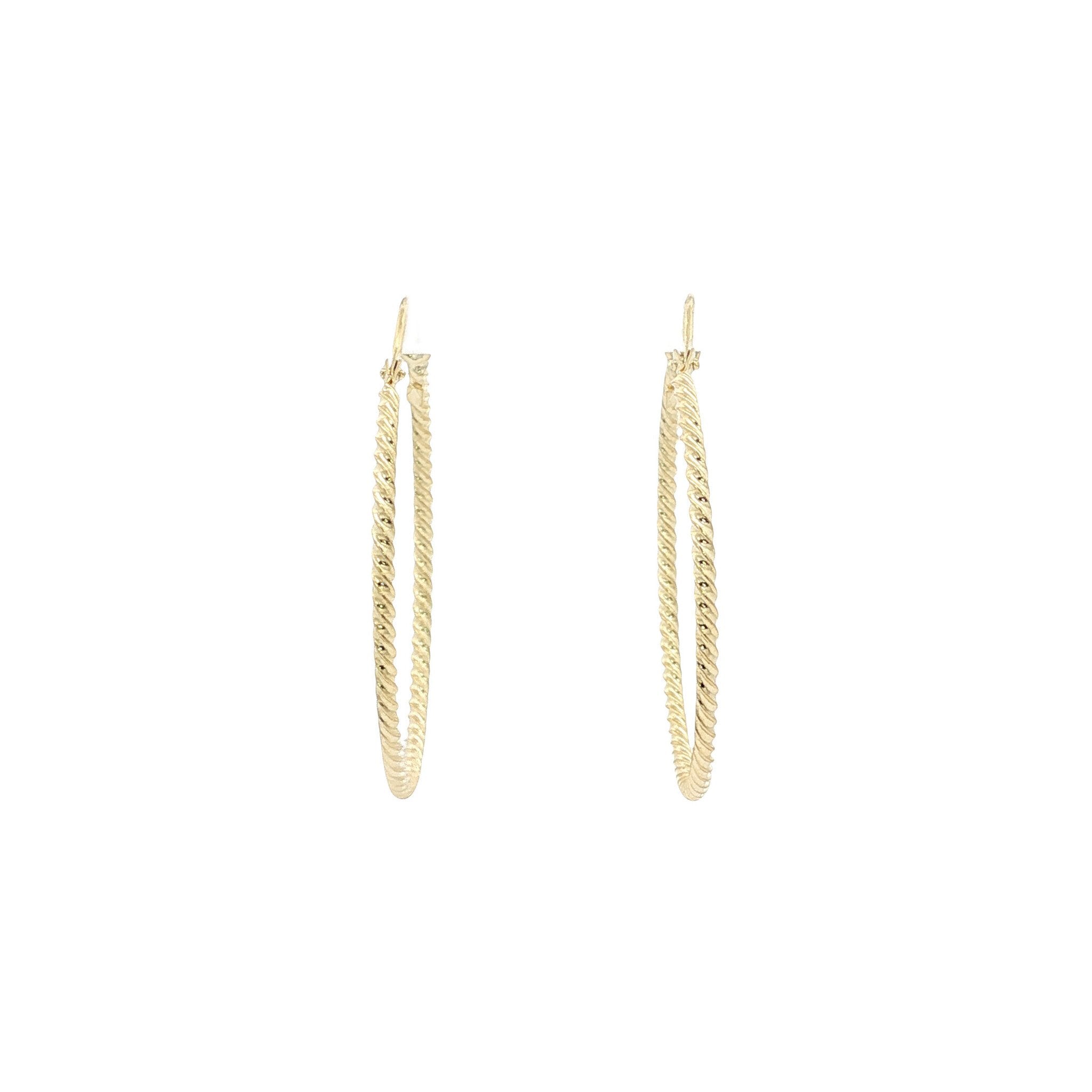 Gouden vintage getordeerde oorringen 14 kt