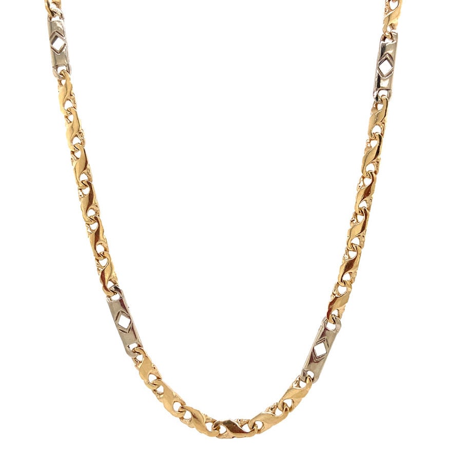 Gouden fantasie collier 14 krt