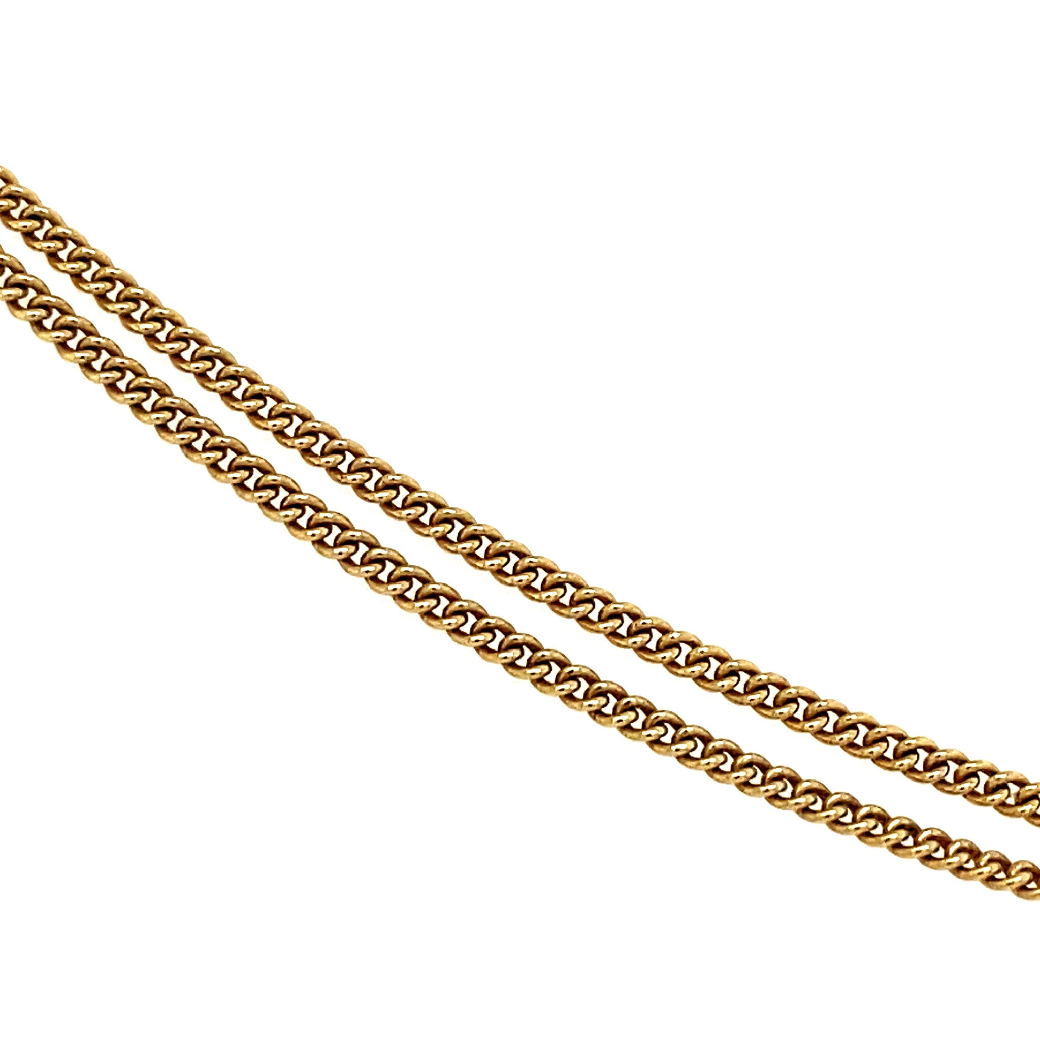 Gouden gourmet collier met granaat hanger 14 krt