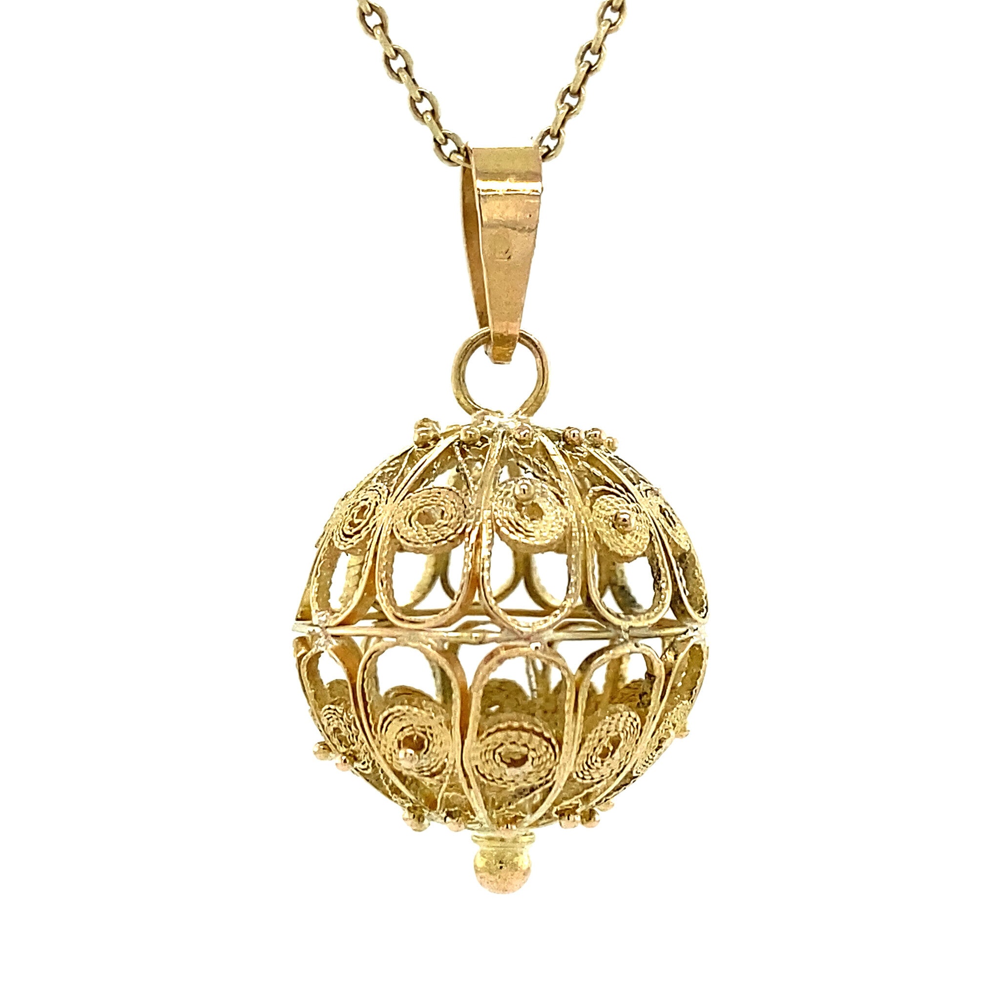 Gouden filigraan hanger 14 krt