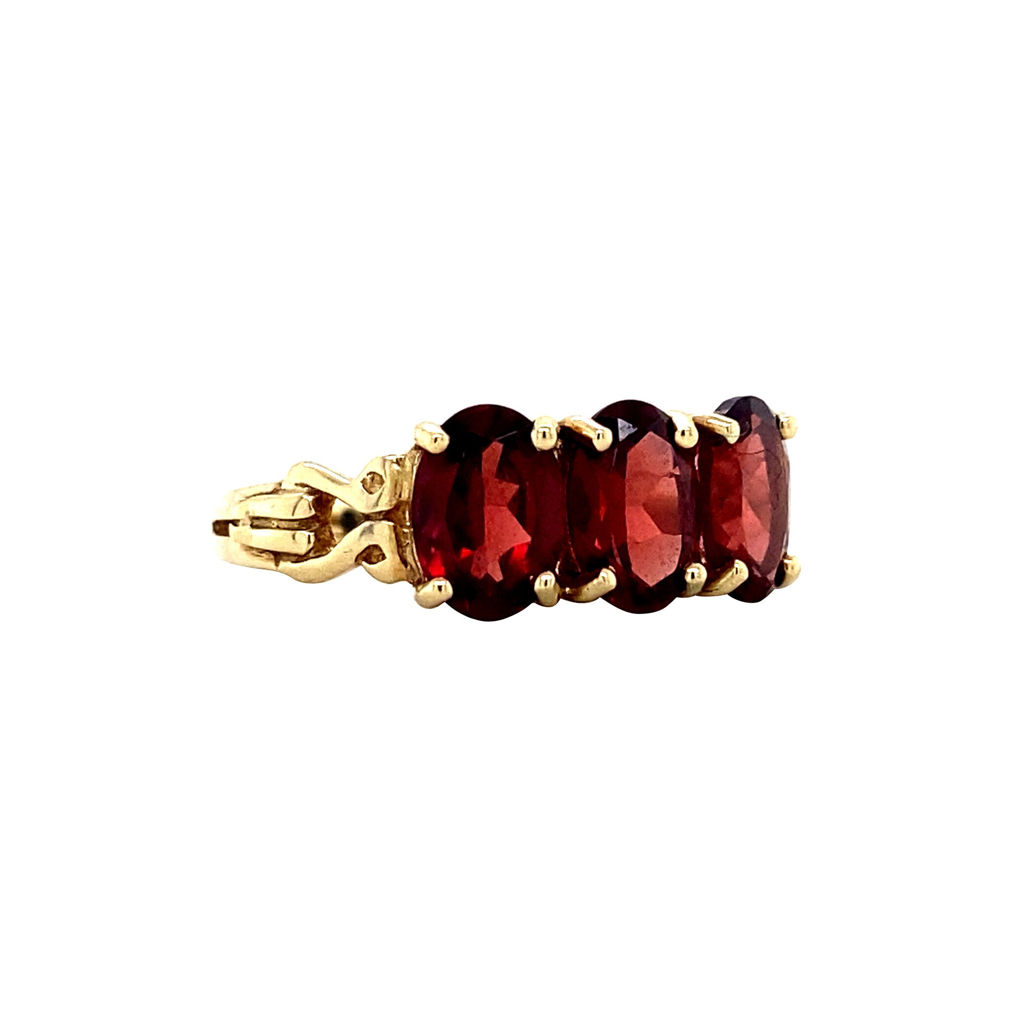 Gouden ring met granaat 14 krt