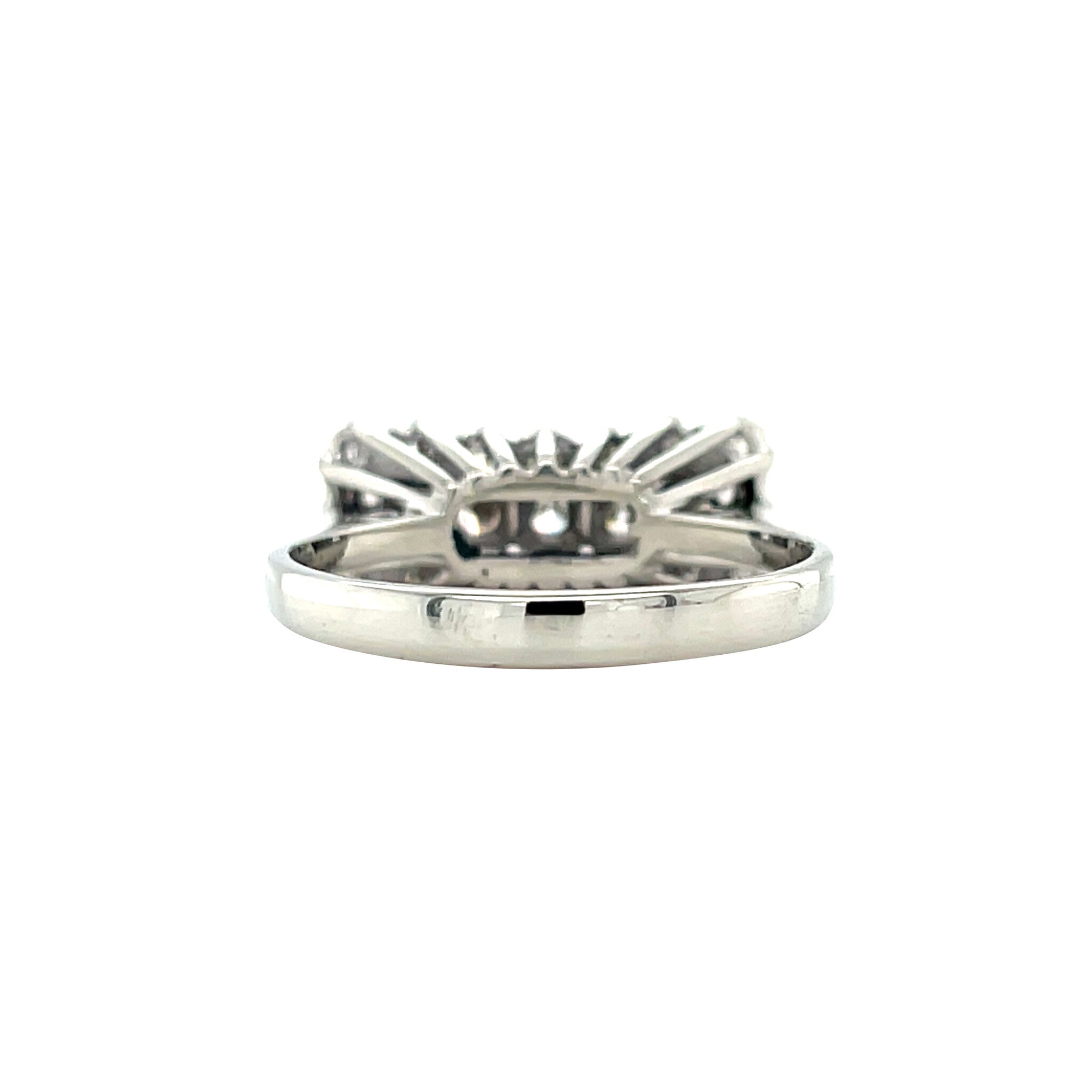 Witgouden vintage ring met diamant 14 krt