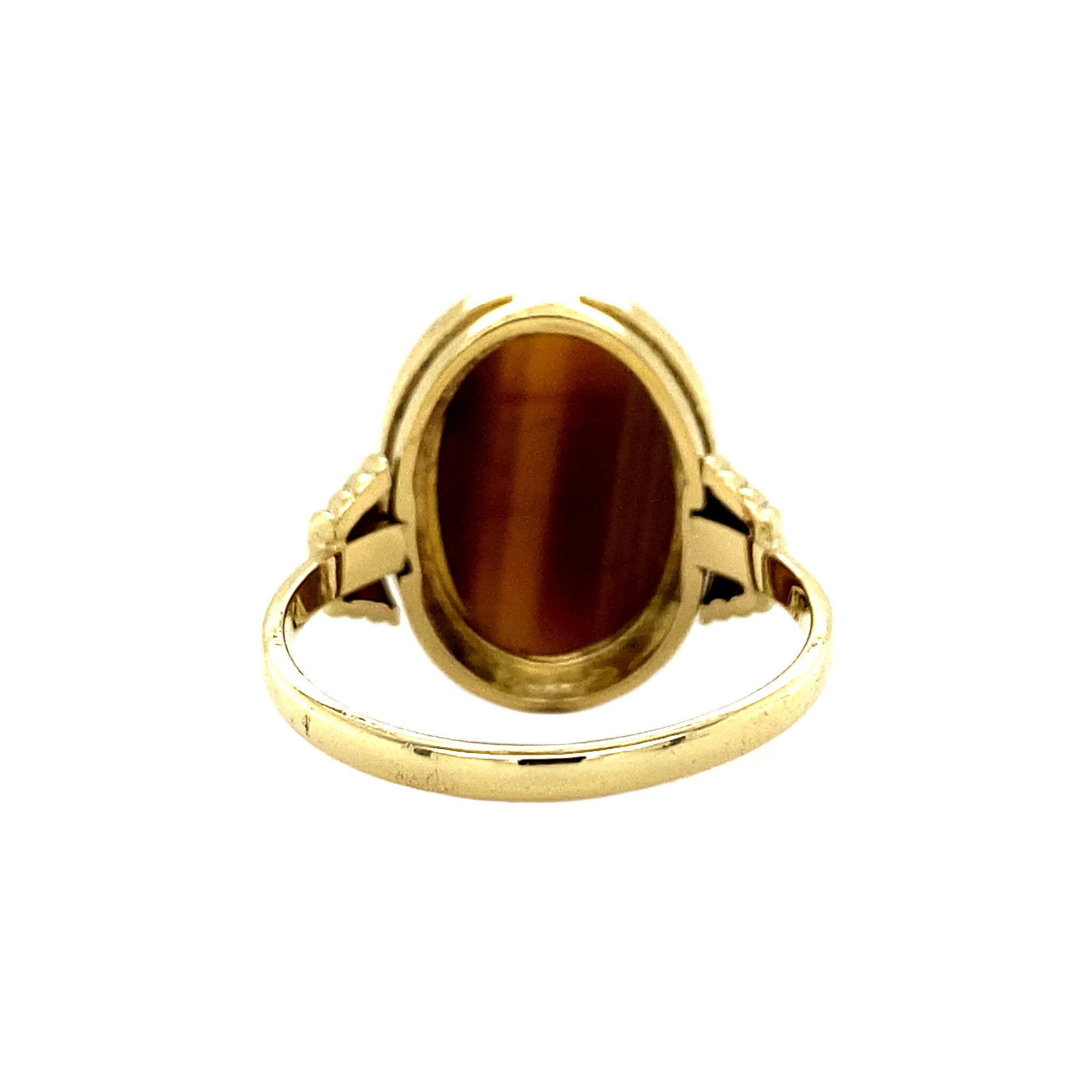 Gouden ring met tijgeroog 18 krt