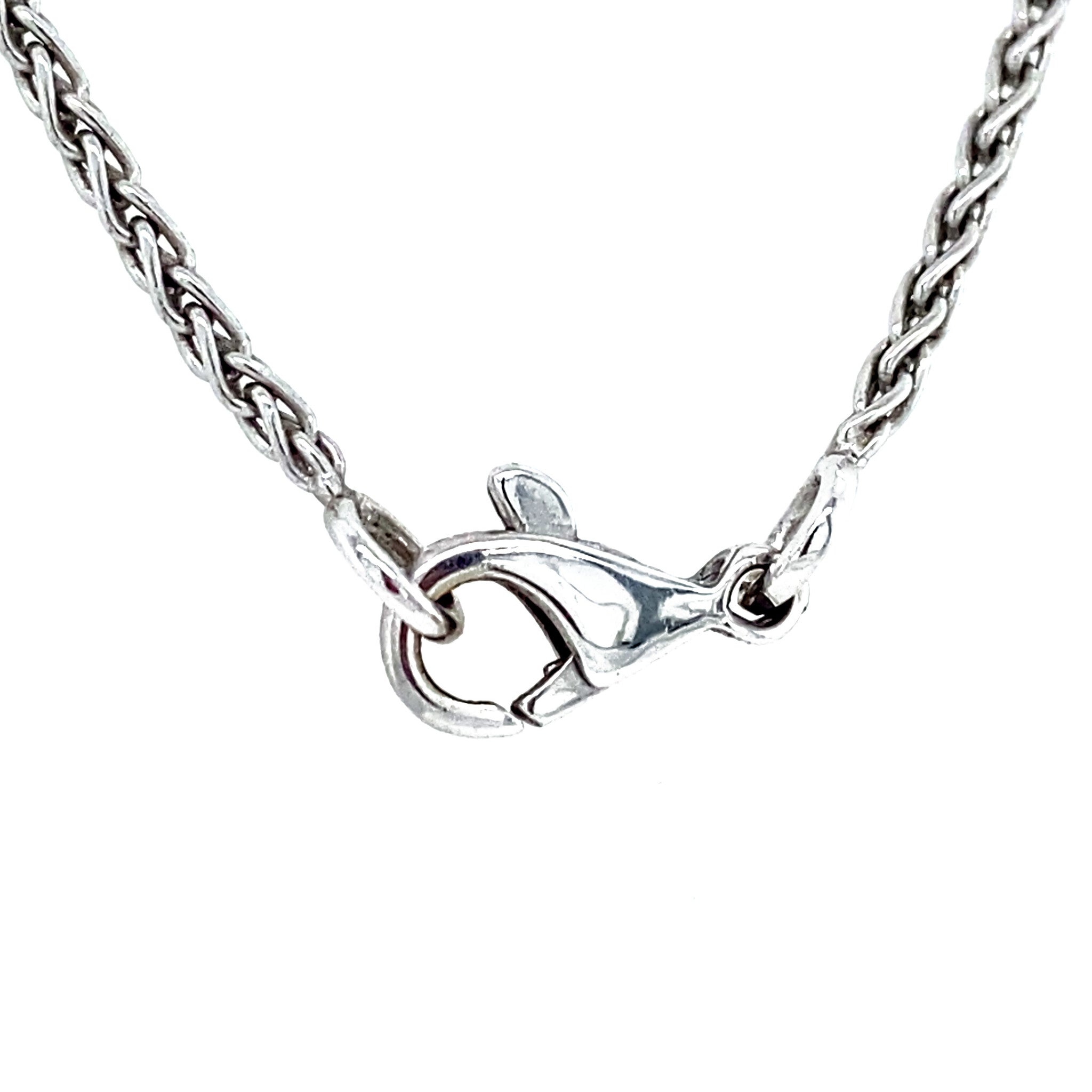 Witgouden collier met hanger met bloedkoraal en diamant 18 krt